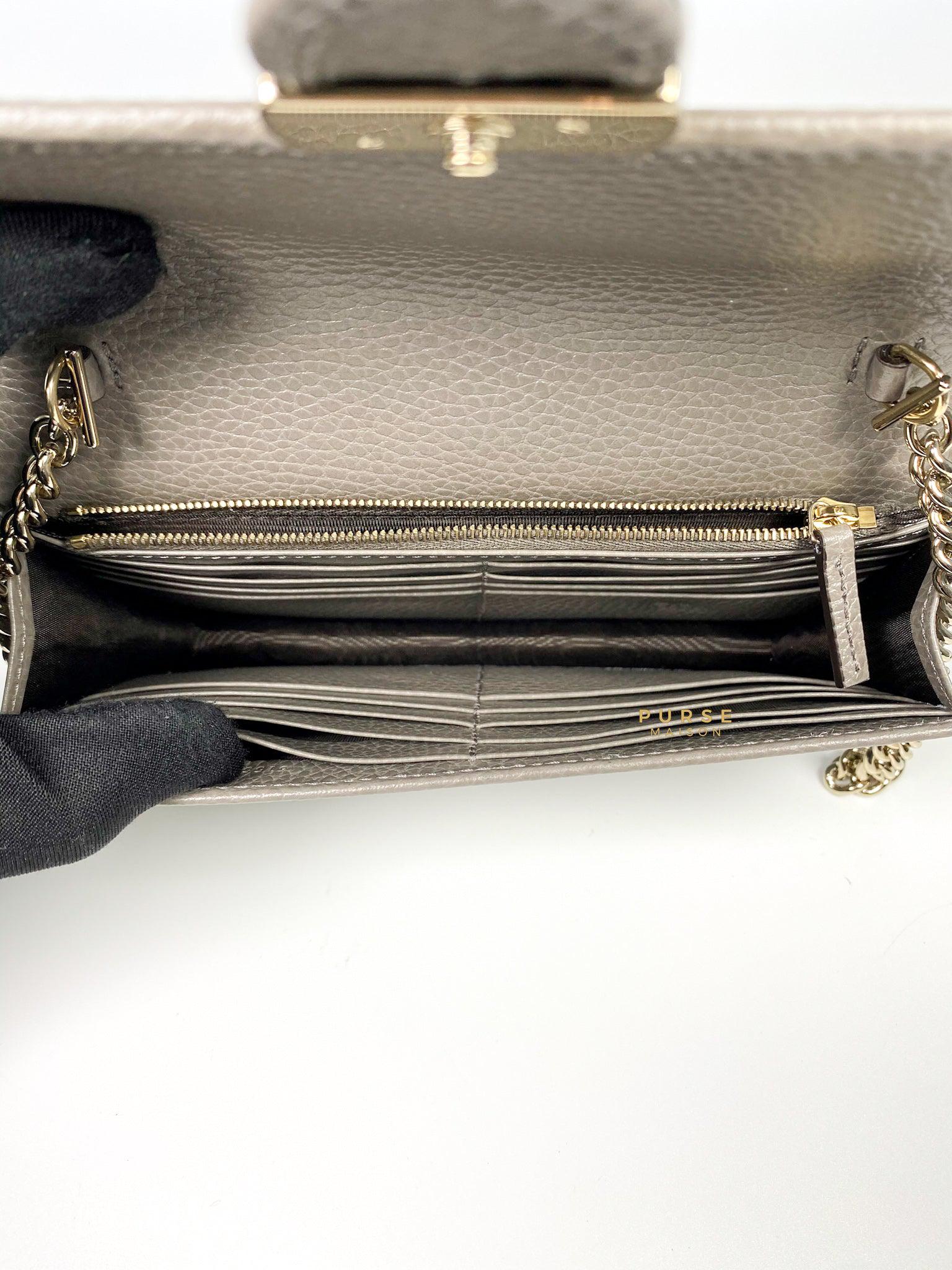 Gucci Wallet on Chain Grey Interlocking Leather Crossbody Bag