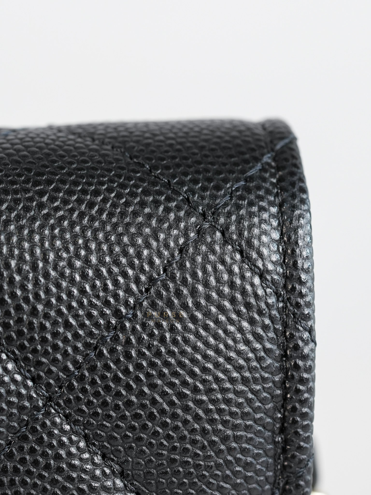 Wallet on Chain Small in Black Caviar Leather(Microchip) | Purse Maison Luxury Bags Shop