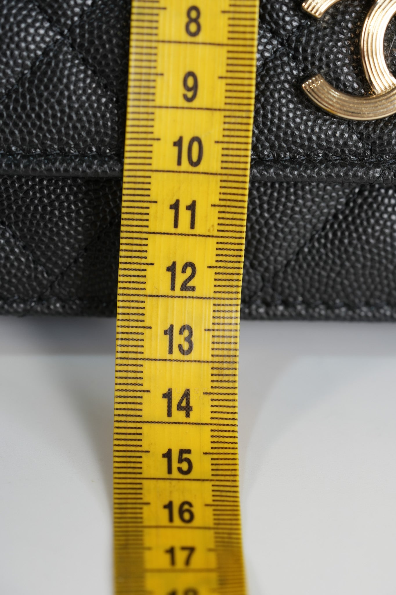 Wallet on Chain Small in Black Caviar Leather(Microchip) | Purse Maison Luxury Bags Shop
