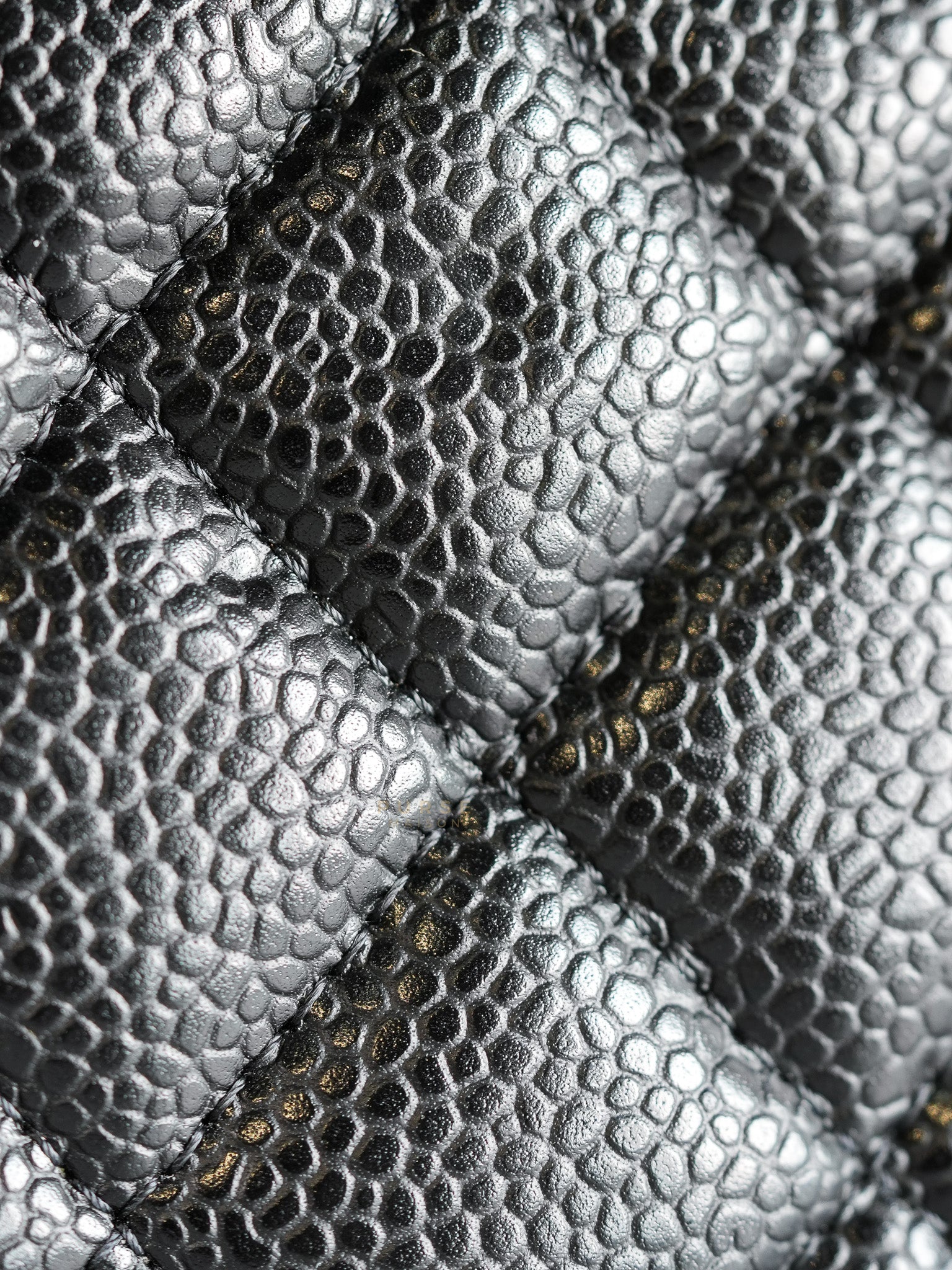 Wallet on Chain (WOC) in Black Caviar Quilted Leather (Microchip) | Purse Maison Luxury Bags Shop