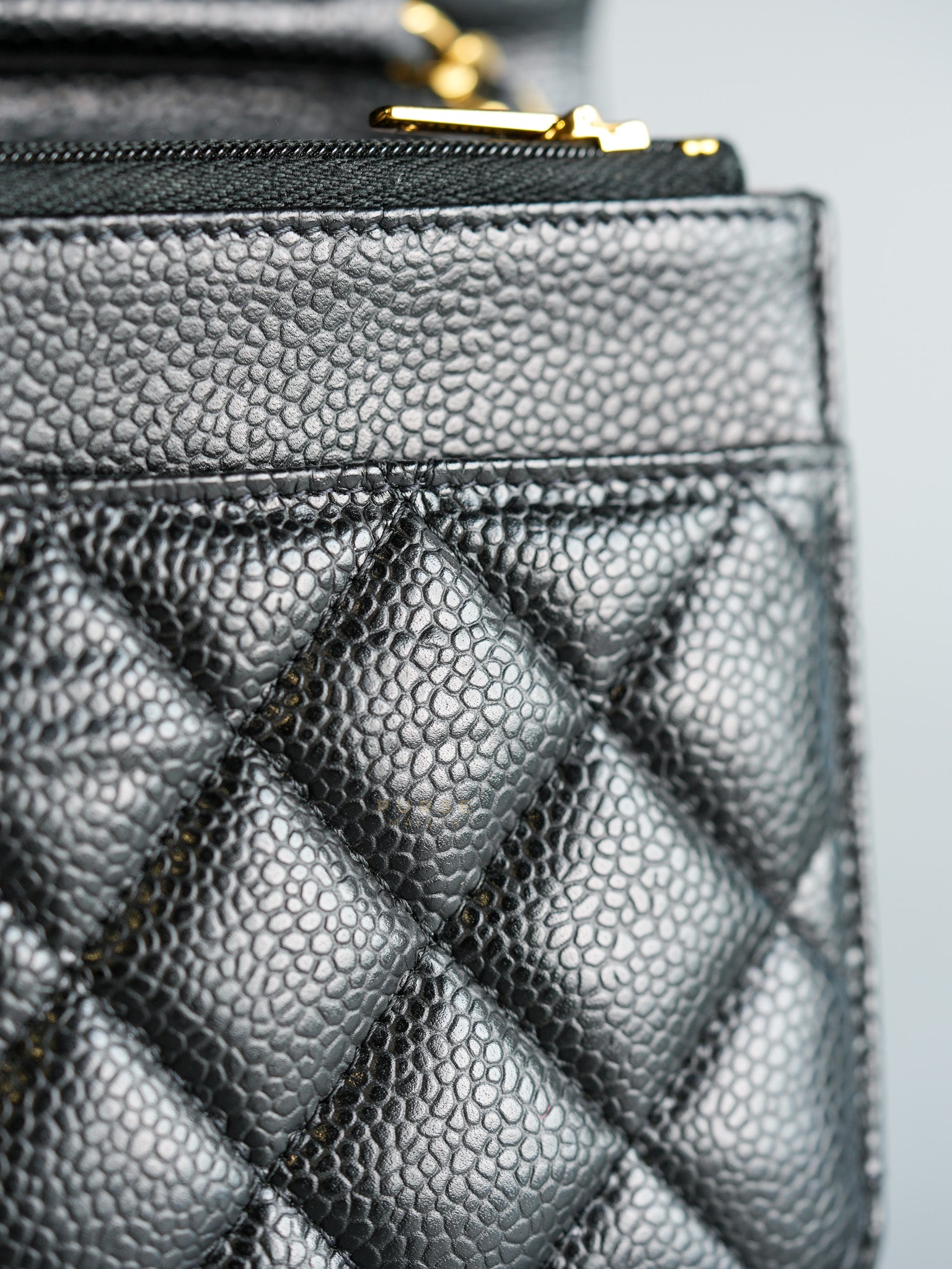 Wallet on Chain (WOC) in Black Caviar Quilted Leather (Microchip) | Purse Maison Luxury Bags Shop