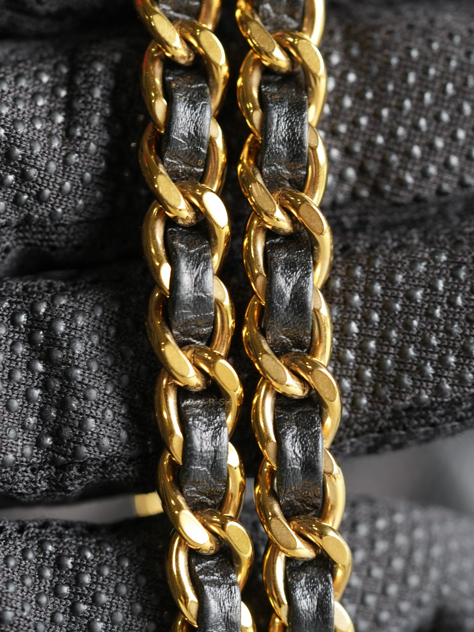 Wallet on Chain (WOC) in Black Caviar Quilted Leather (Microchip) | Purse Maison Luxury Bags Shop