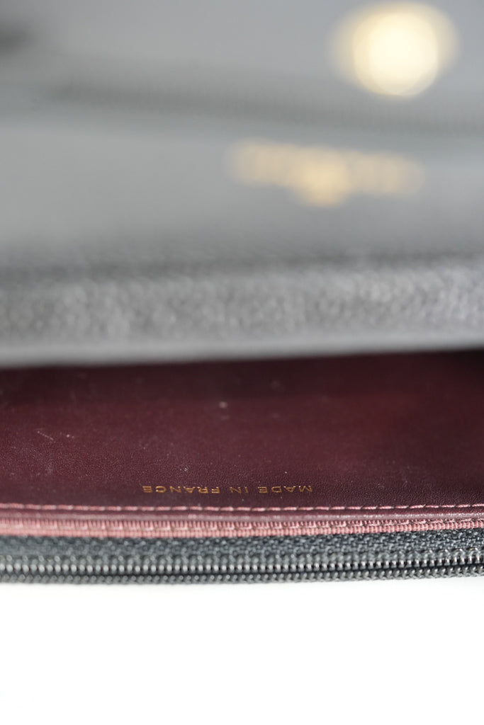 Wallet On Chain (WOC) in Black Quilted Caviar Leather and Gold Hardware Series 22 | Purse Maison Luxury Bags Shop