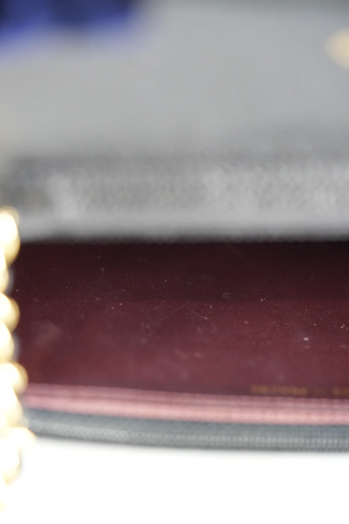 Wallet On Chain (WOC) in Black Quilted Caviar Leather and Gold Hardware Series 22 | Purse Maison Luxury Bags Shop