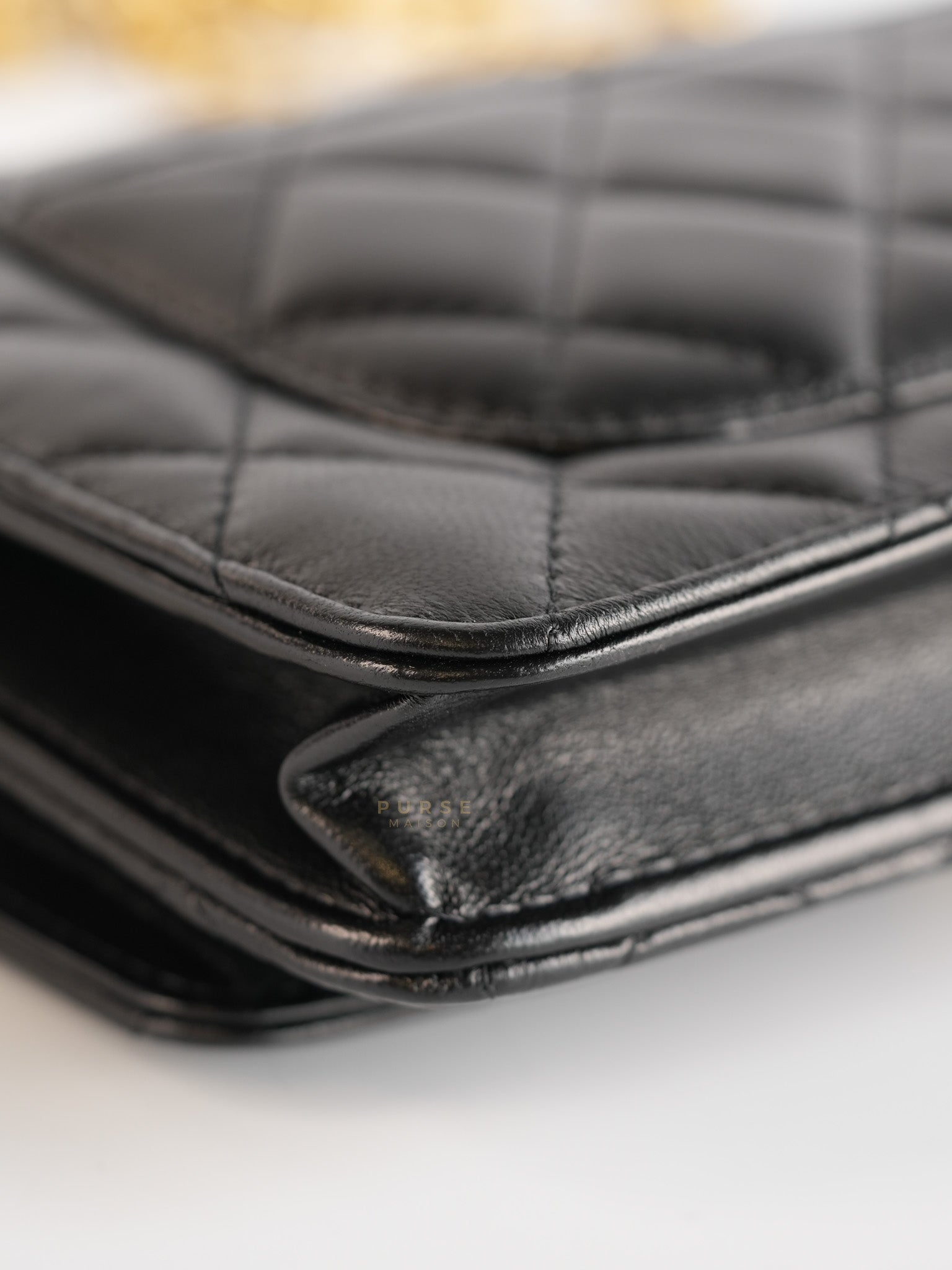 Wallet On Chain (WOC) in Camelia Adjusting Buckle in Aged Gold Hardware (Microchip) | Purse Maison Luxury Bags Shop