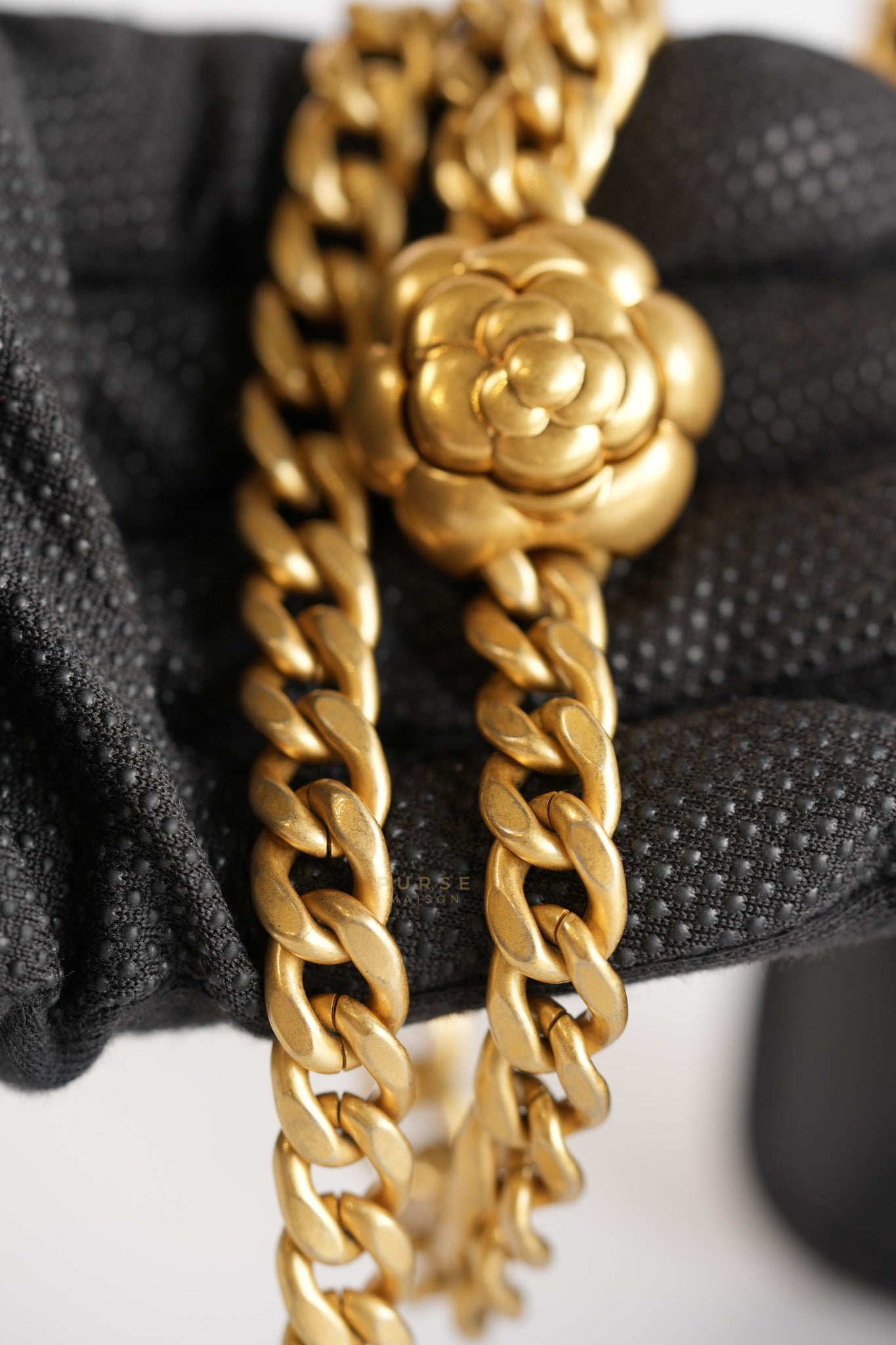 Wallet On Chain (WOC) in Camelia Adjusting Buckle in Aged Gold Hardware (Microchip) | Purse Maison Luxury Bags Shop