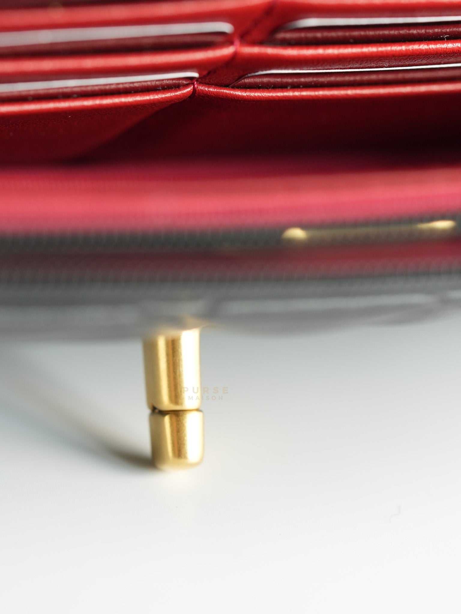 Wallet On Chain (WOC) in Camelia Adjusting Buckle in Aged Gold Hardware (Microchip) | Purse Maison Luxury Bags Shop