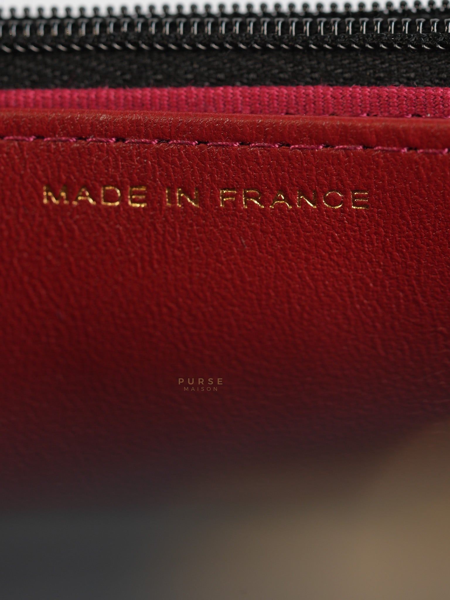Wallet On Chain (WOC) in Camelia Adjusting Buckle in Aged Gold Hardware (Microchip) | Purse Maison Luxury Bags Shop