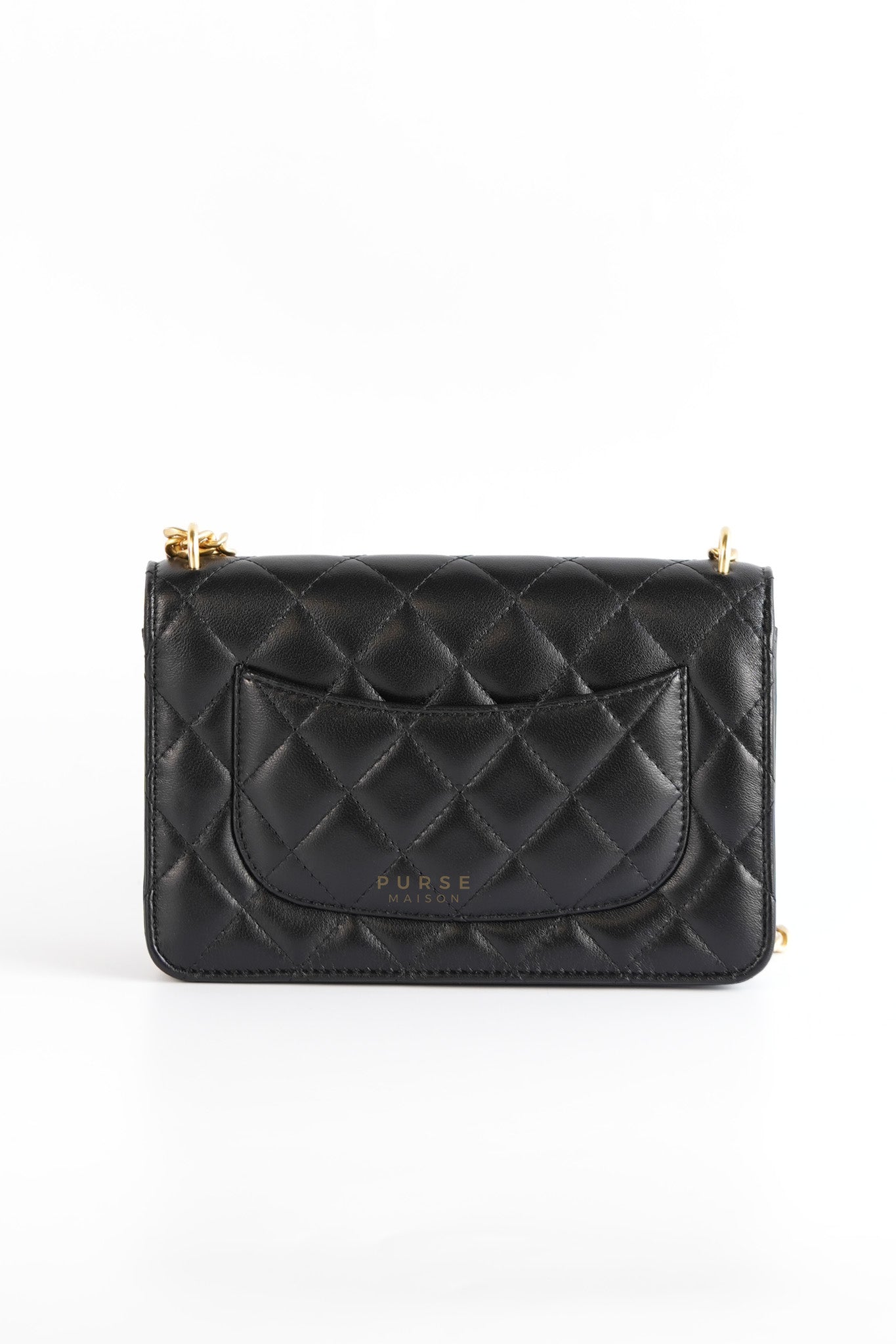 Wallet On Chain (WOC) in Camelia Adjusting Buckle in Aged Gold Hardware (Microchip) | Purse Maison Luxury Bags Shop