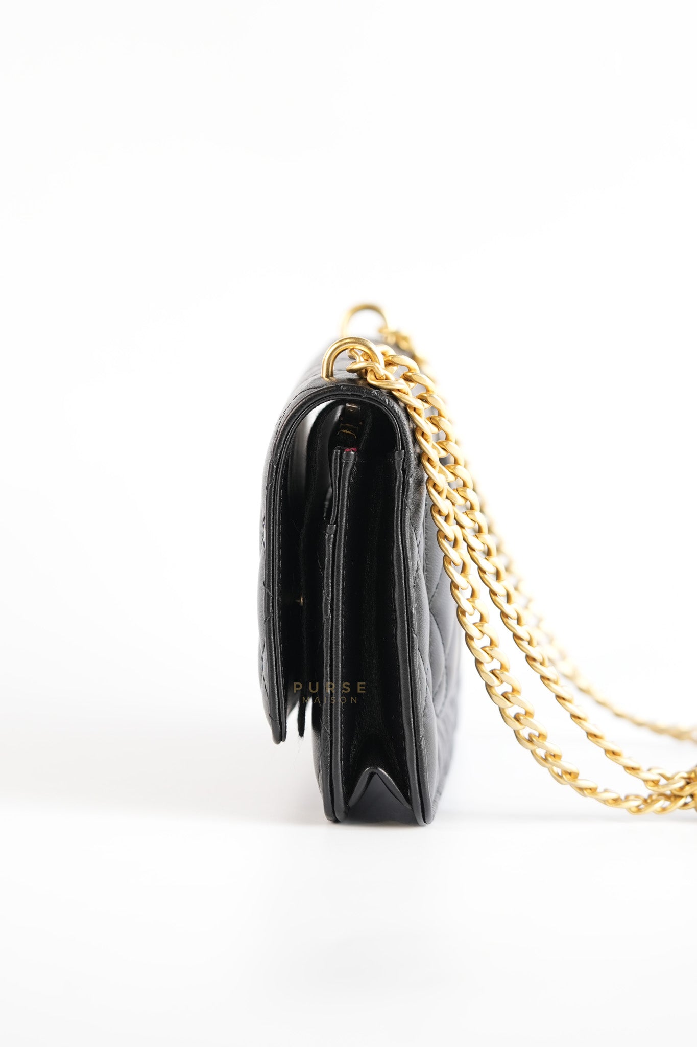 Wallet On Chain (WOC) in Camelia Adjusting Buckle in Aged Gold Hardware (Microchip) | Purse Maison Luxury Bags Shop