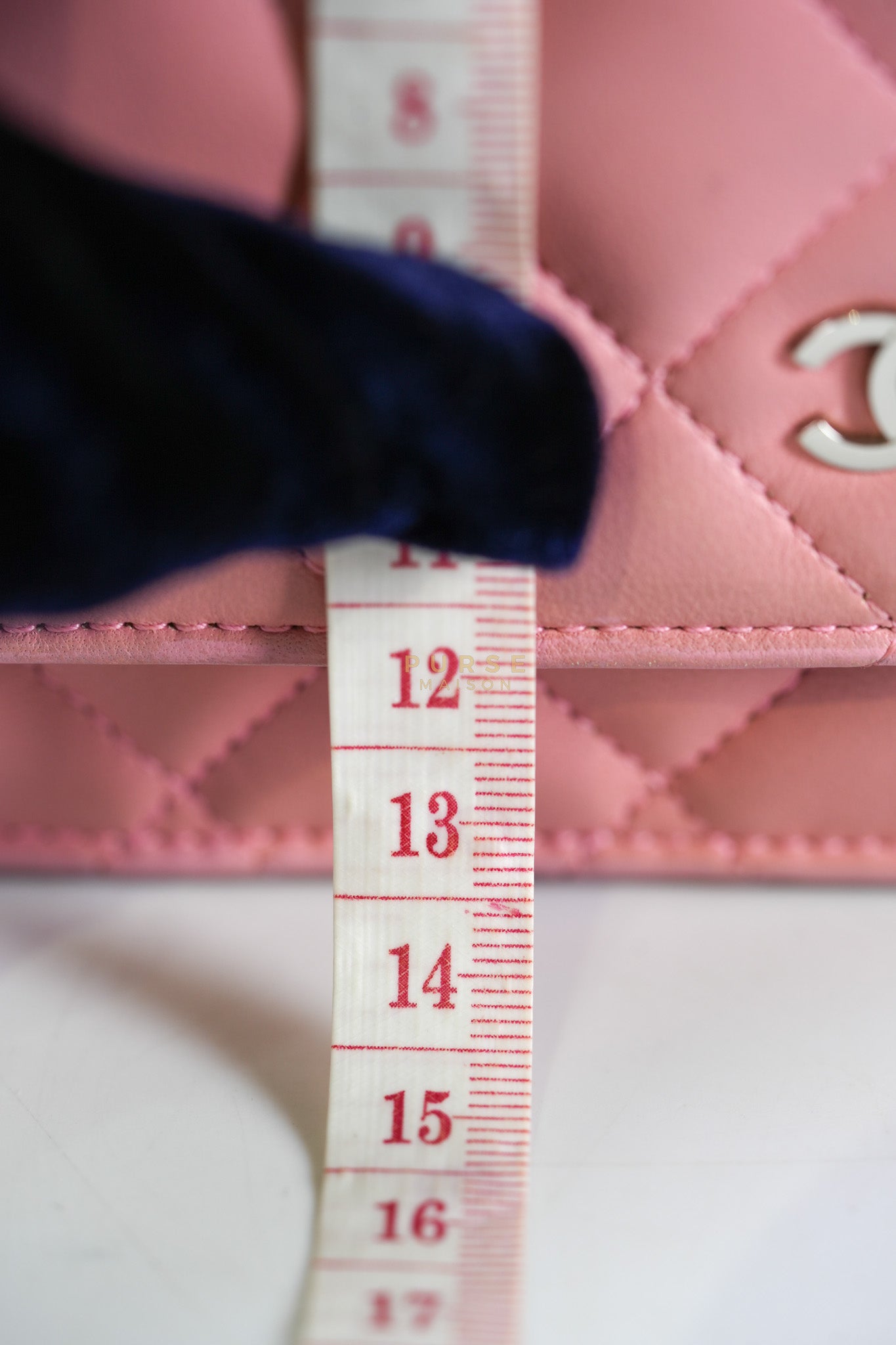 Wallet On Chain (WOC) in Pink Lambskin Leather and Silver Hardware Series 14 | Purse Maison Luxury Bags Shop