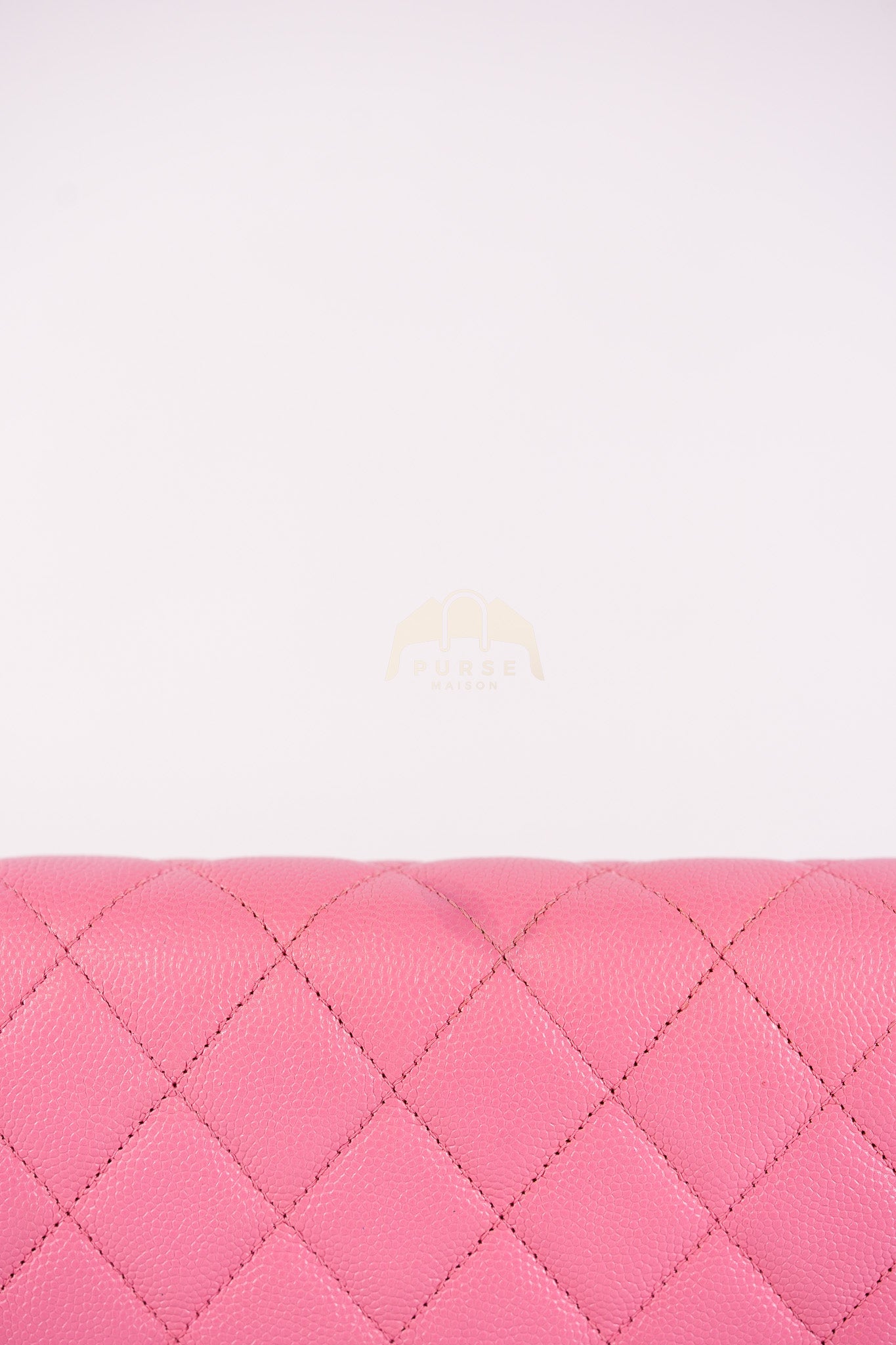 Wallet On Chain (WOC) in Pink Quilted Caviar Leather and Aged Gold Hardware Series 31 | Purse Maison Luxury Bags Shop