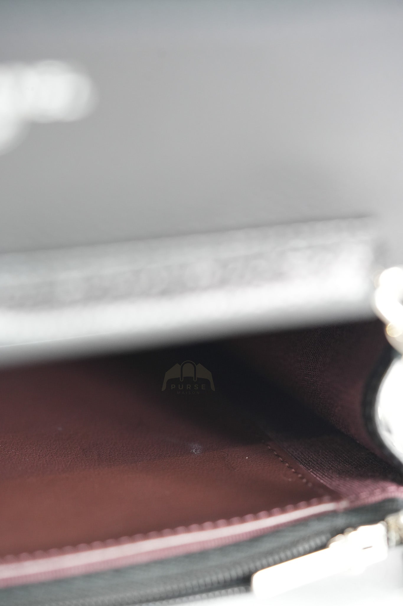 Wallet On Chain (WOC) in Quilted Caviar Leather and Silver Hardware (Microchip) | Purse Maison Luxury Bags Shop