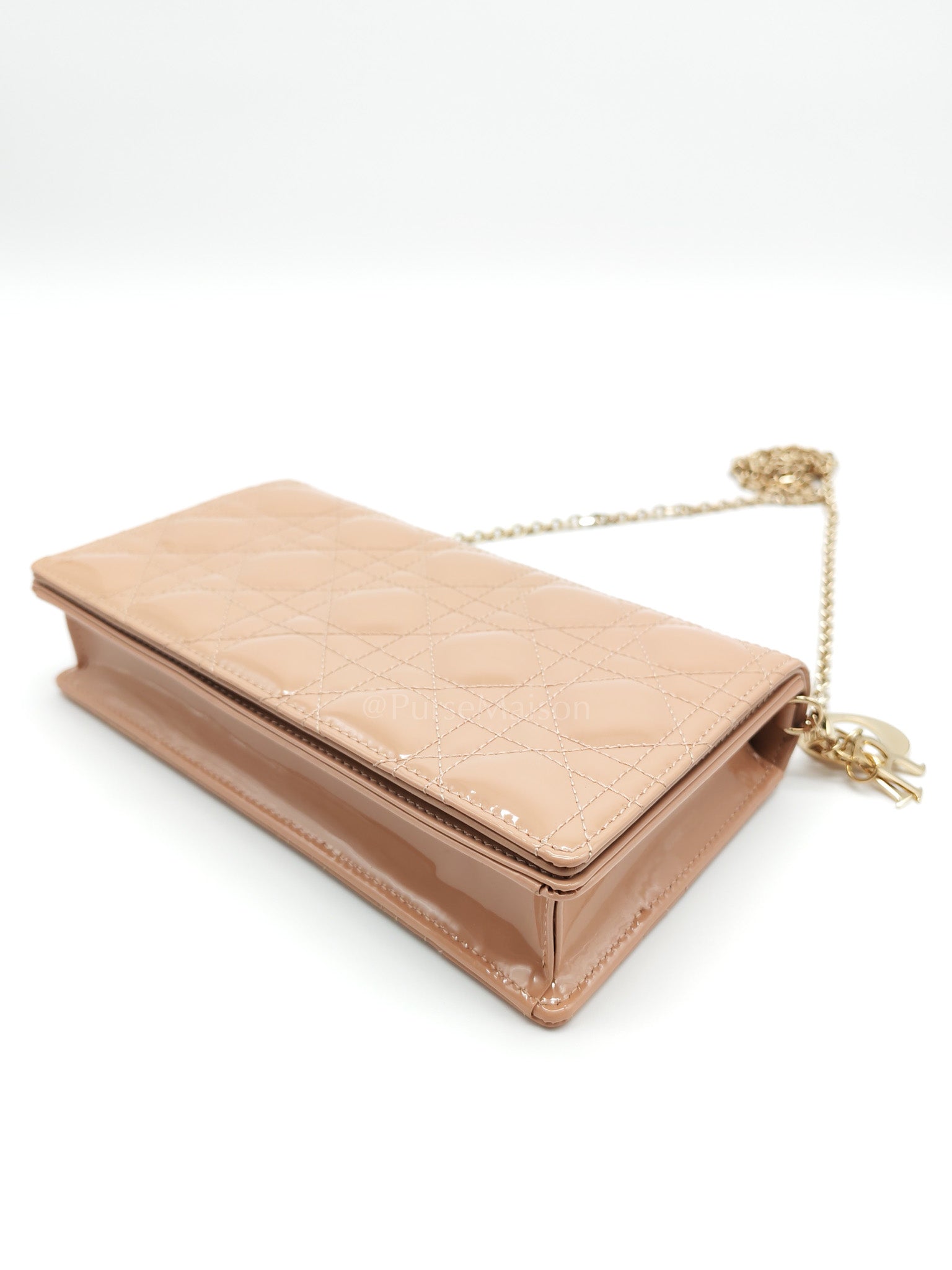 Wallet On Chain (WOC) Rose des Vents Cannage Patent Leather Chain Bag | Purse Maison Luxury Bags Shop