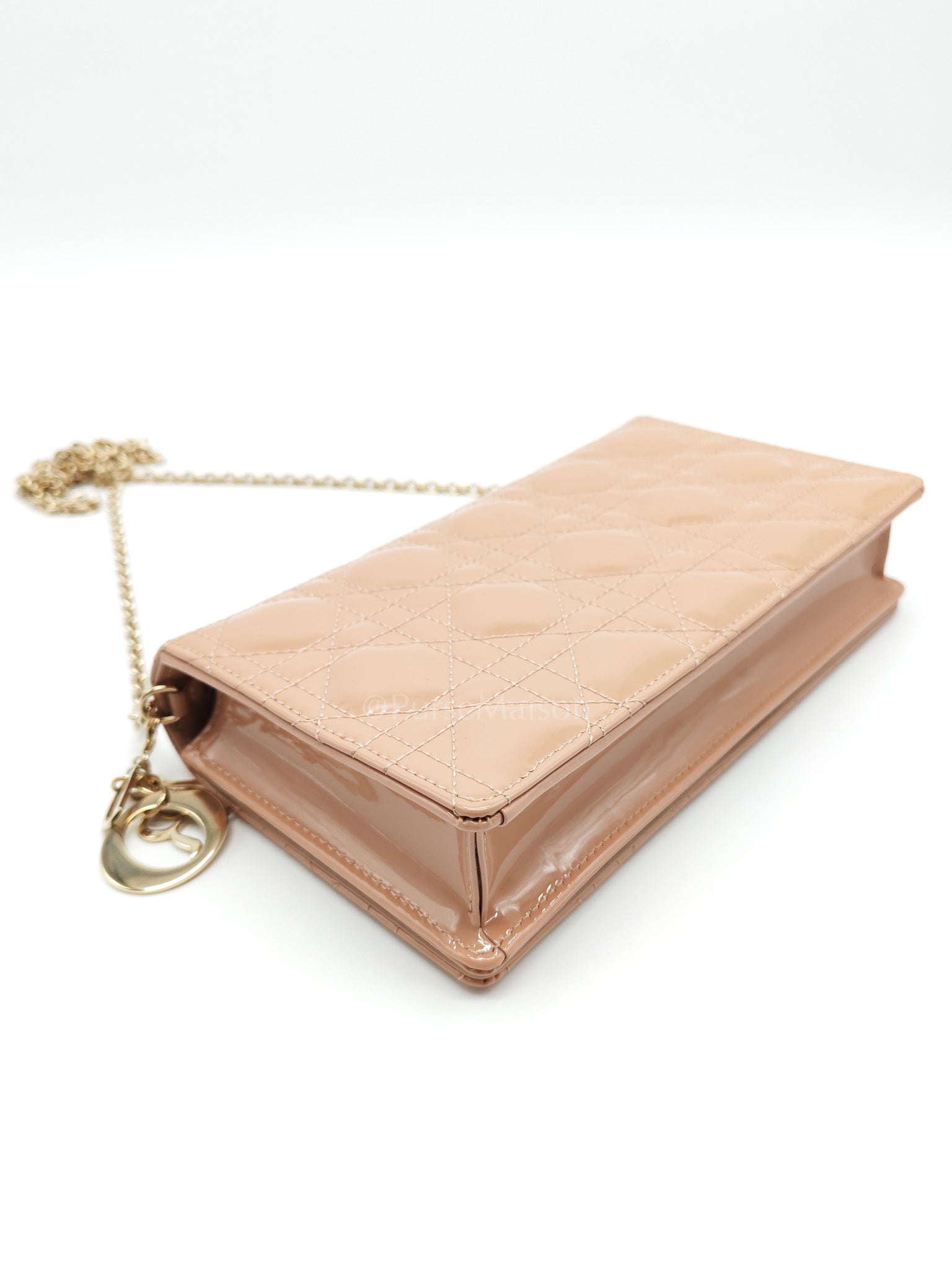 Wallet On Chain (WOC) Rose des Vents Cannage Patent Leather Chain Bag | Purse Maison Luxury Bags Shop