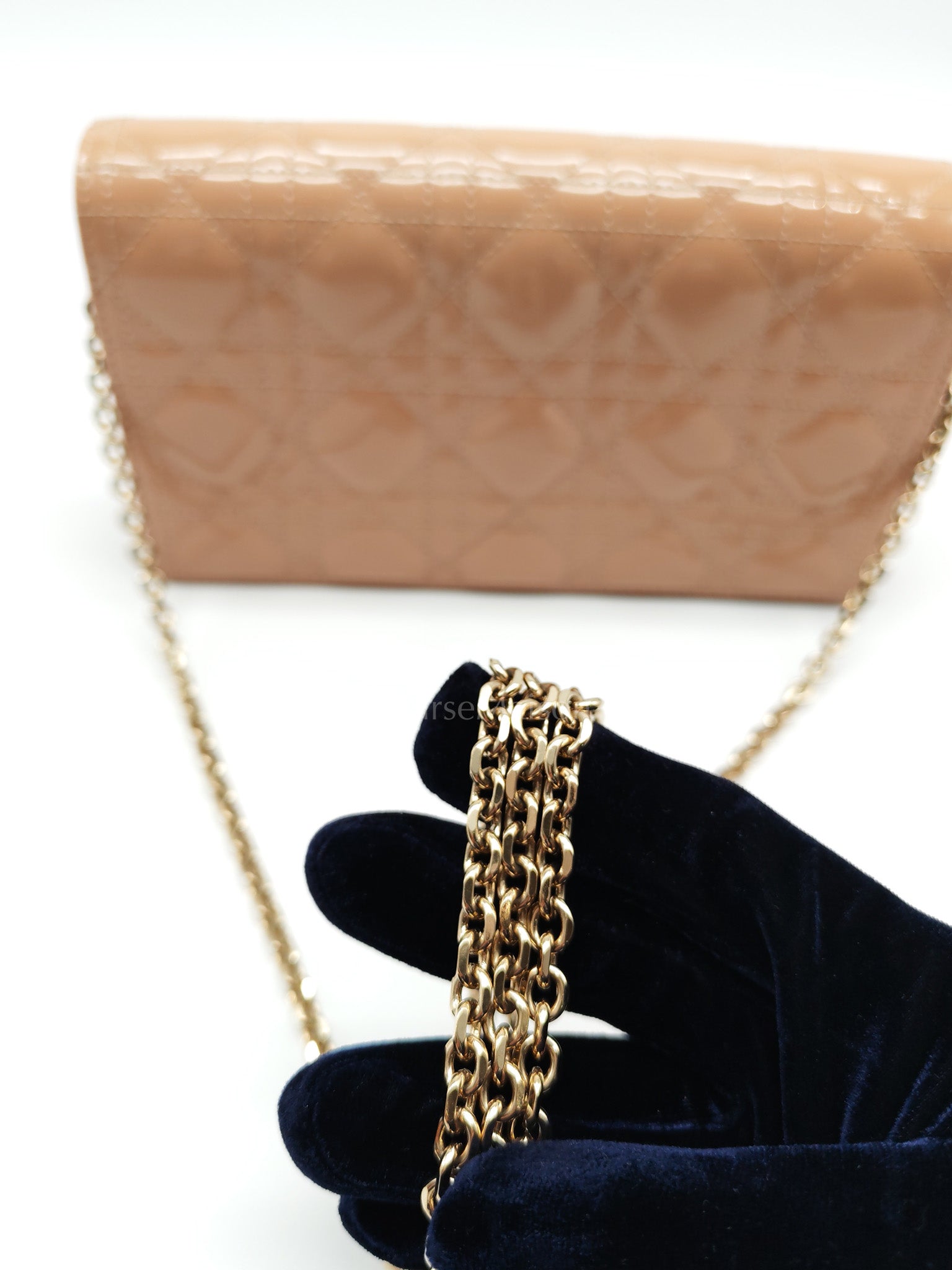 Wallet On Chain (WOC) Rose des Vents Cannage Patent Leather Chain Bag | Purse Maison Luxury Bags Shop