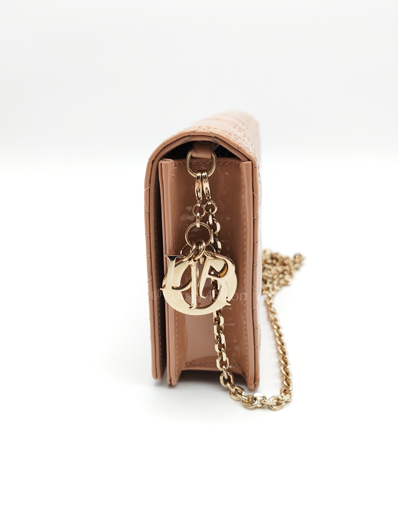 Wallet On Chain (WOC) Rose des Vents Cannage Patent Leather Chain Bag | Purse Maison Luxury Bags Shop
