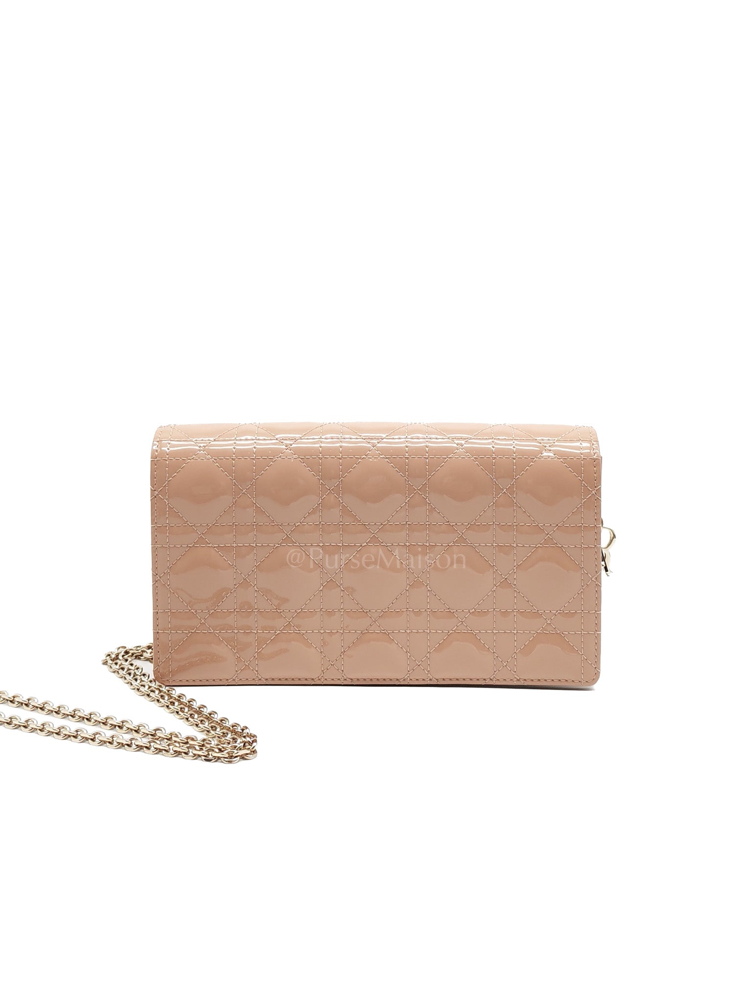 Wallet On Chain (WOC) Rose des Vents Cannage Patent Leather Chain Bag | Purse Maison Luxury Bags Shop