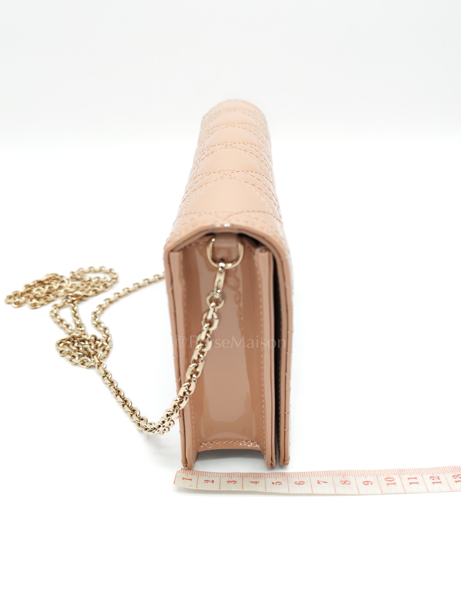 Wallet On Chain (WOC) Rose des Vents Cannage Patent Leather Chain Bag | Purse Maison Luxury Bags Shop
