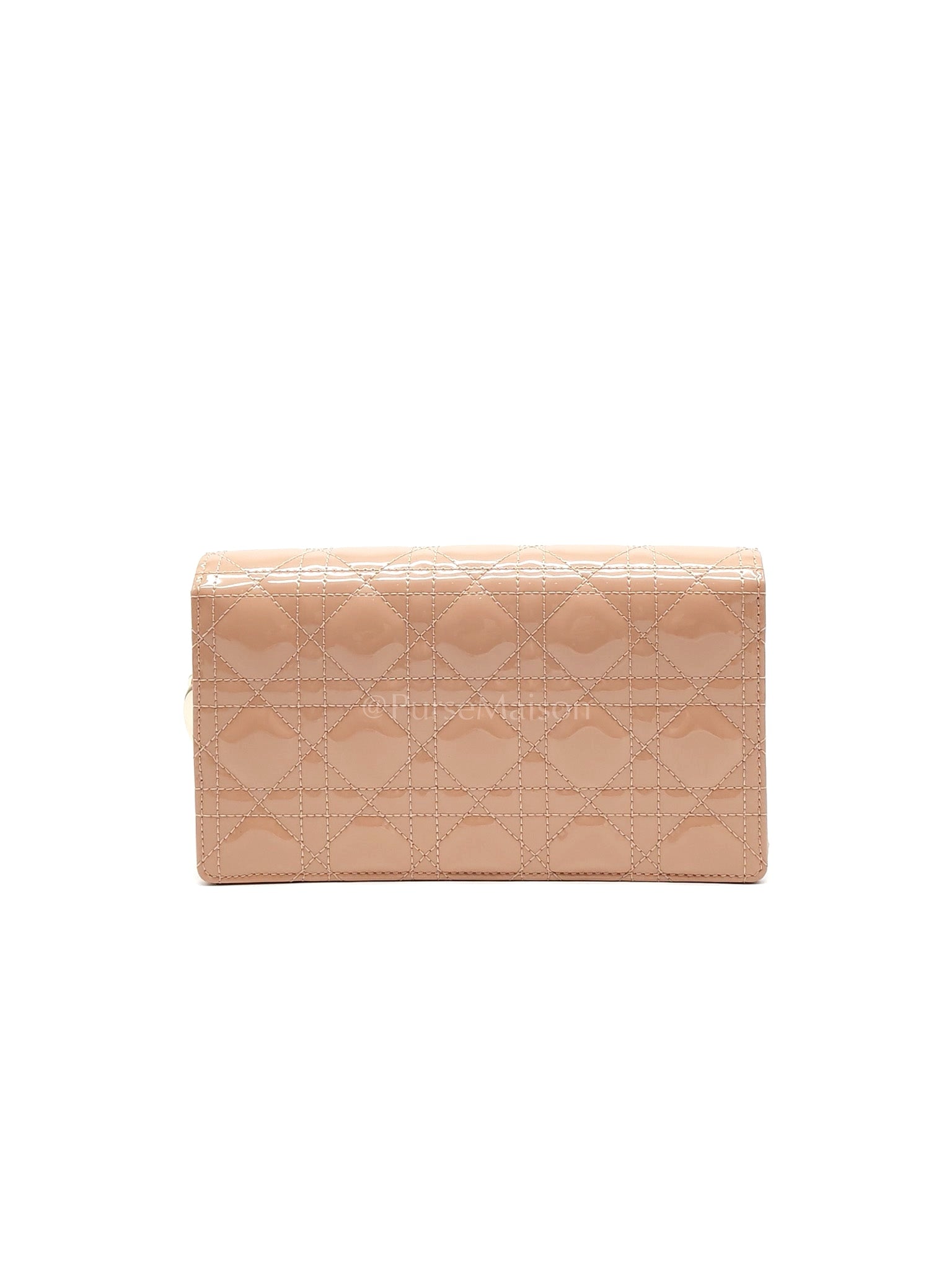 Wallet On Chain (WOC) Rose des Vents Cannage Patent Leather Chain Bag | Purse Maison Luxury Bags Shop