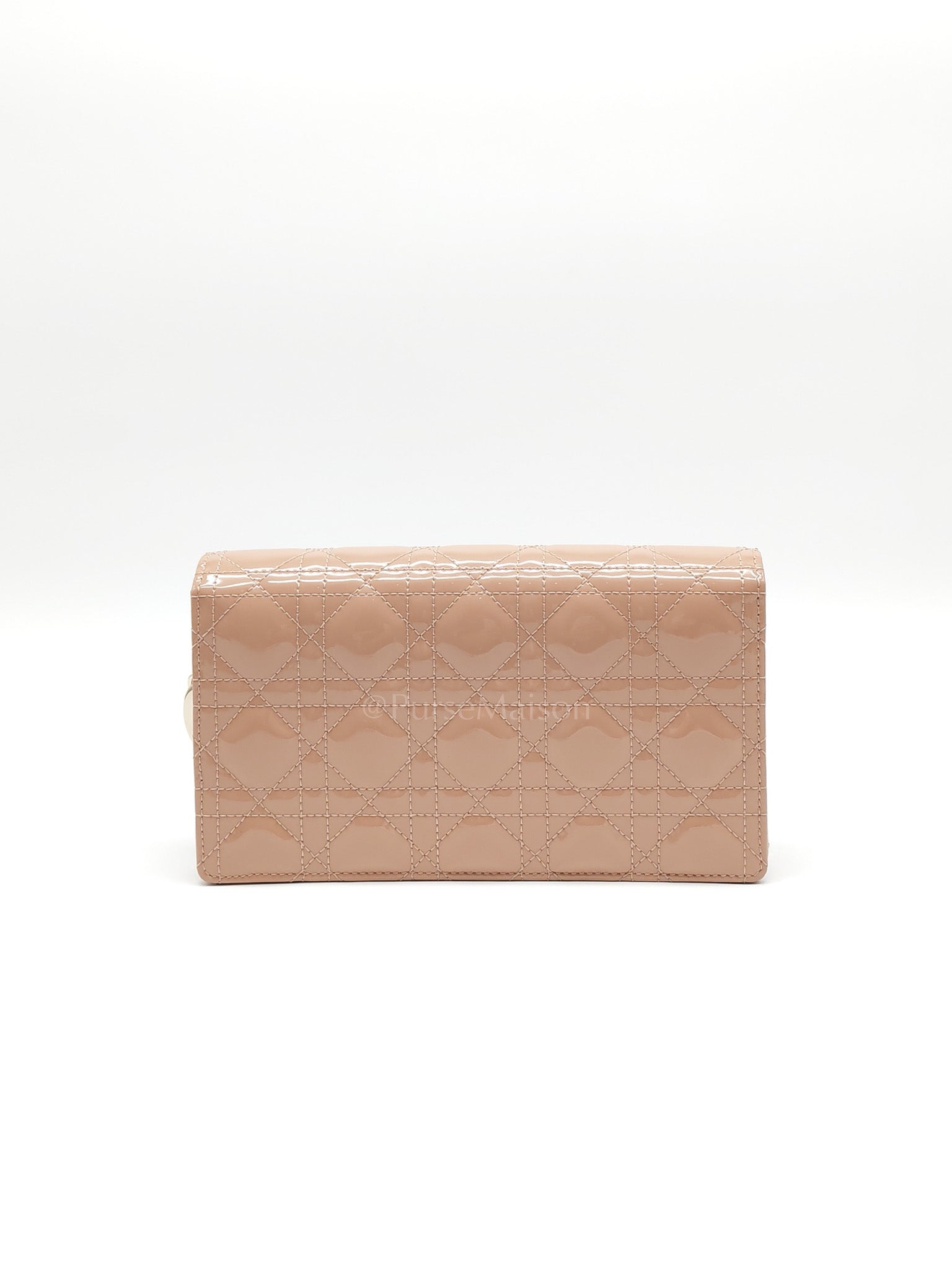 Wallet On Chain (WOC) Rose des Vents Cannage Patent Leather Chain Bag | Purse Maison Luxury Bags Shop