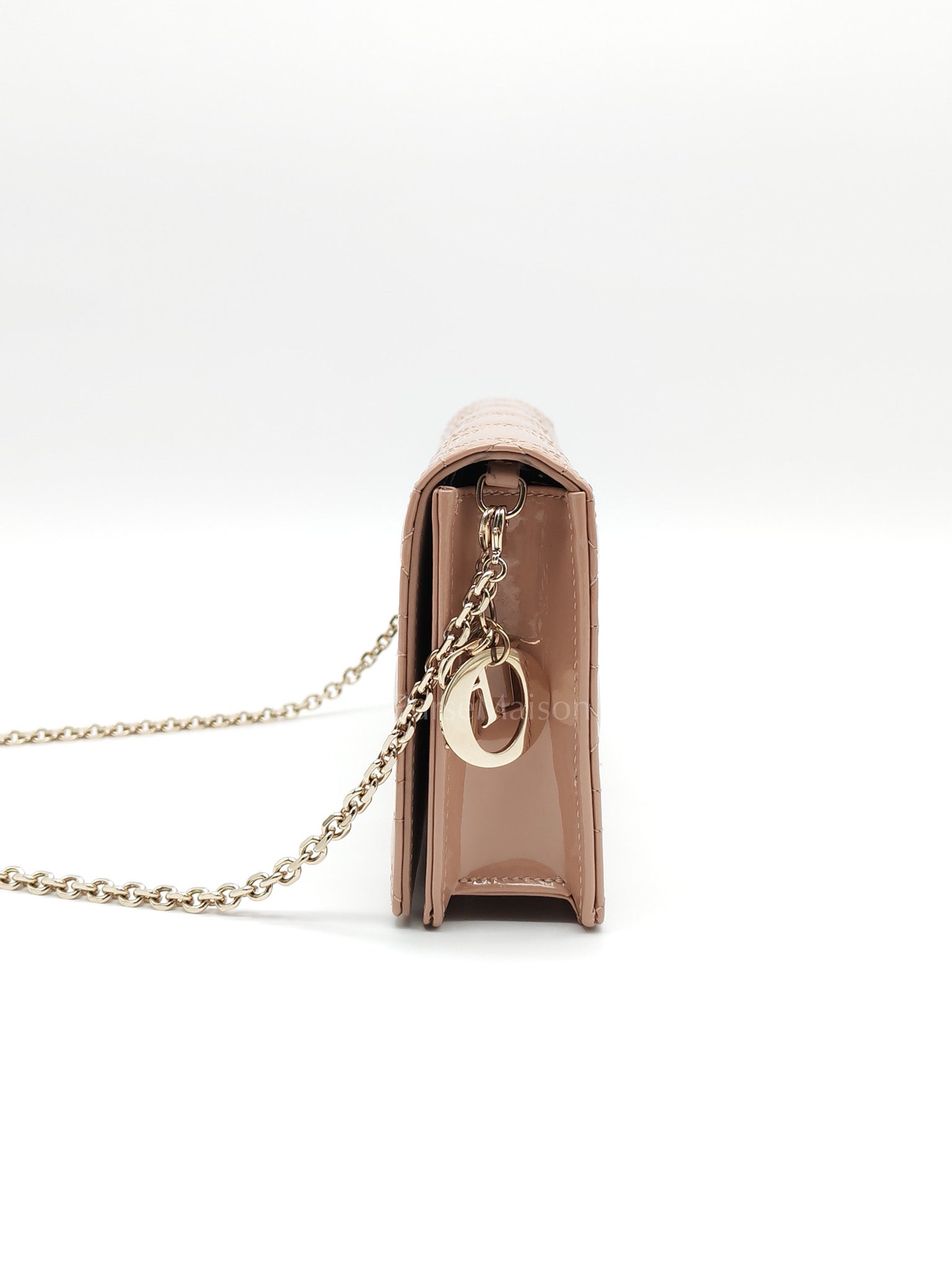 Wallet On Chain (WOC) Rose des Vents Cannage Patent Leather Chain Bag | Purse Maison Luxury Bags Shop
