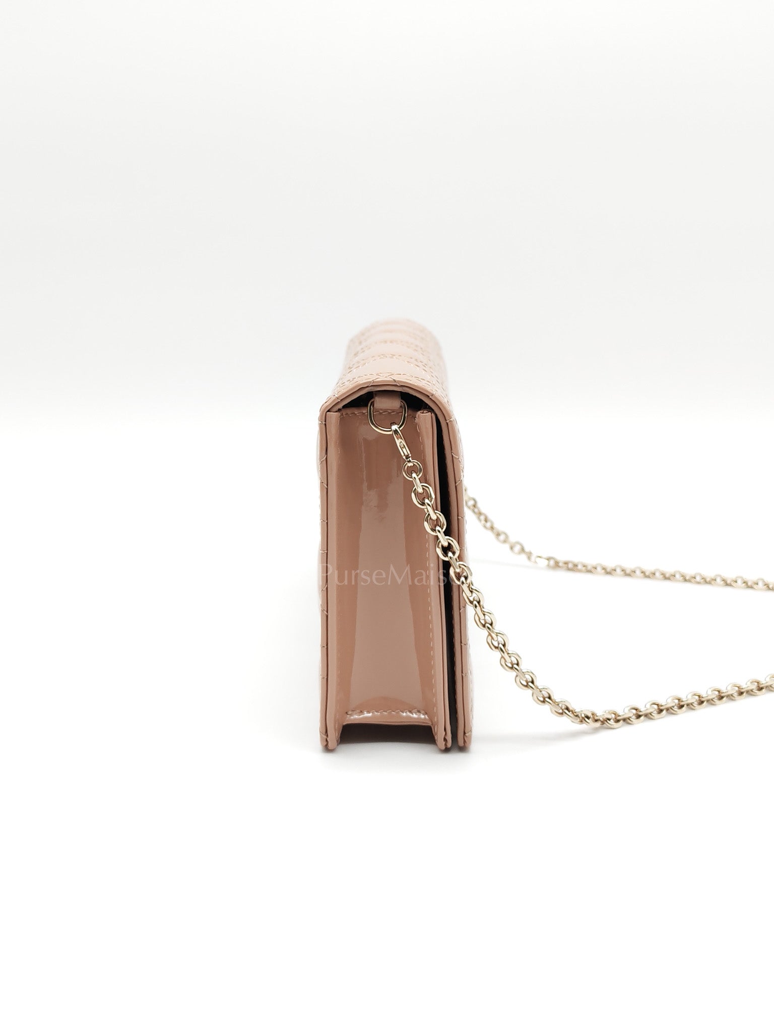 Wallet On Chain (WOC) Rose des Vents Cannage Patent Leather Chain Bag | Purse Maison Luxury Bags Shop
