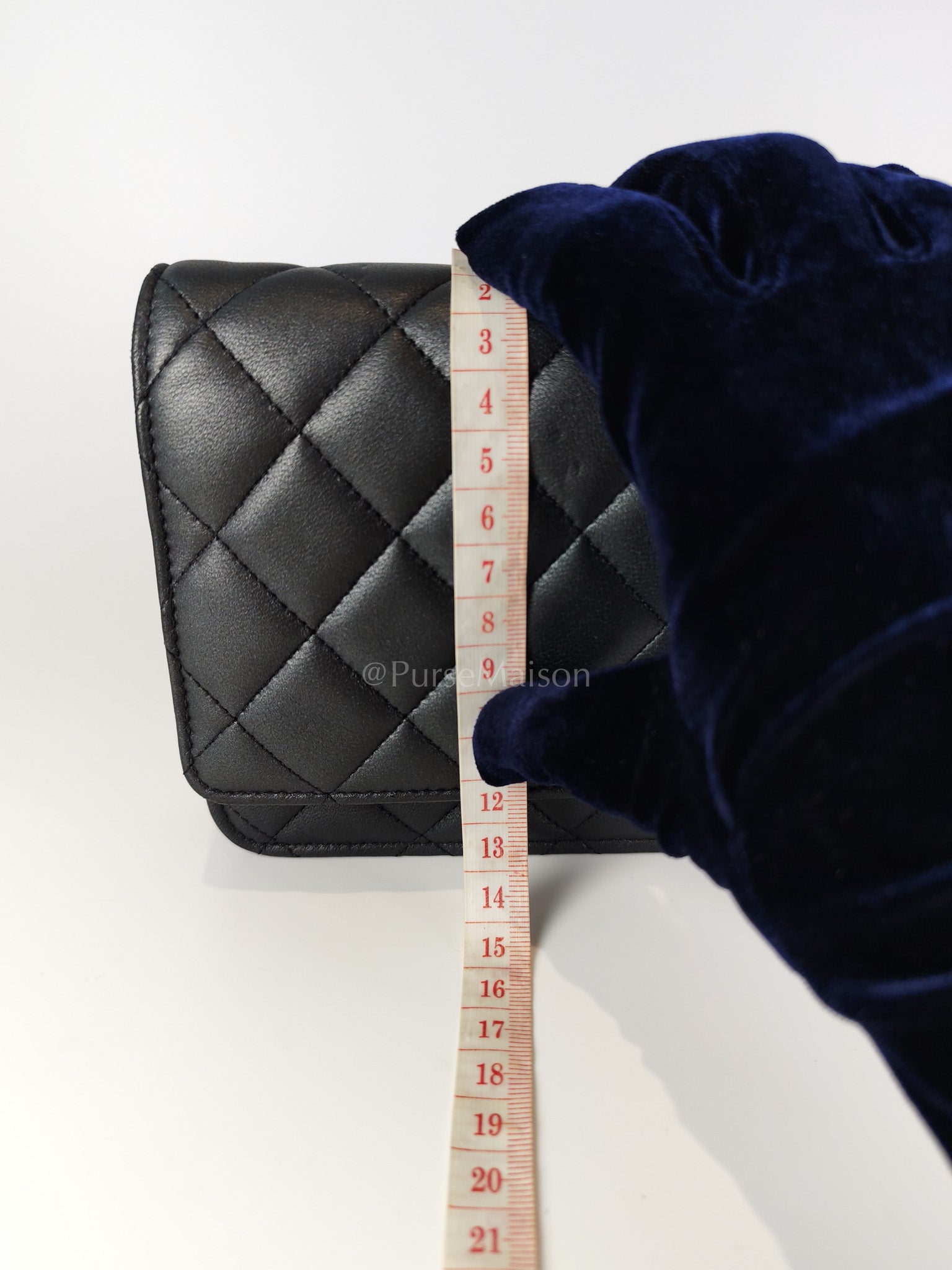 Wallet On Chain (WOC) So Black in Iridescent Lambskin Leather (Microchip) | Purse Maison Luxury Bags Shop