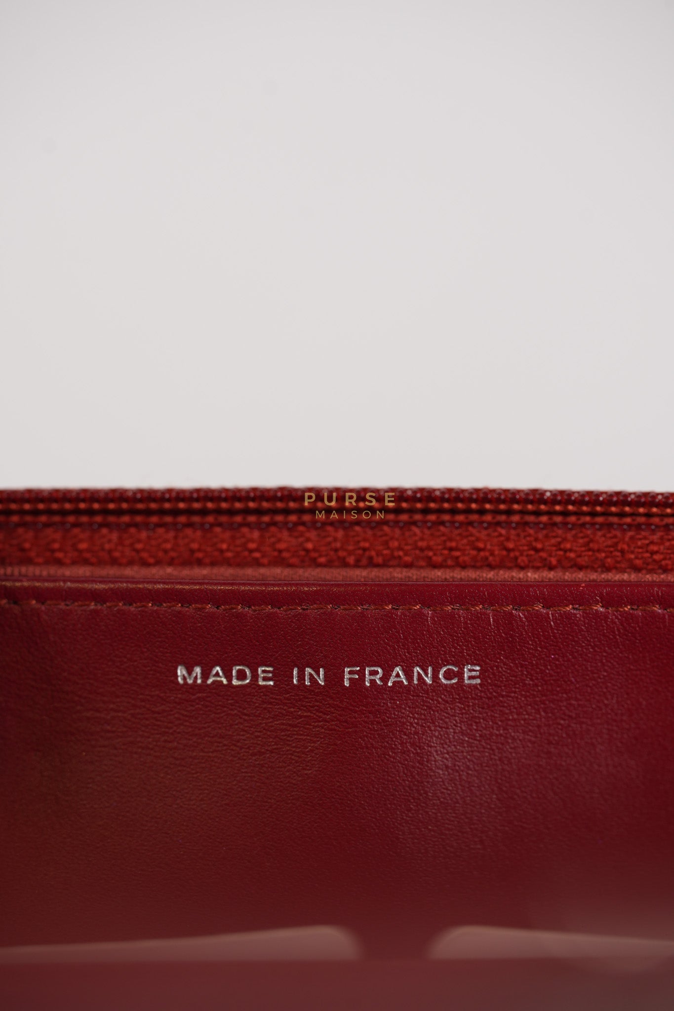 Wallet on Chain(WOC) in Red Caviar Leather Silver Hardware (Series 21) | Purse Maison Luxury Bags Shop