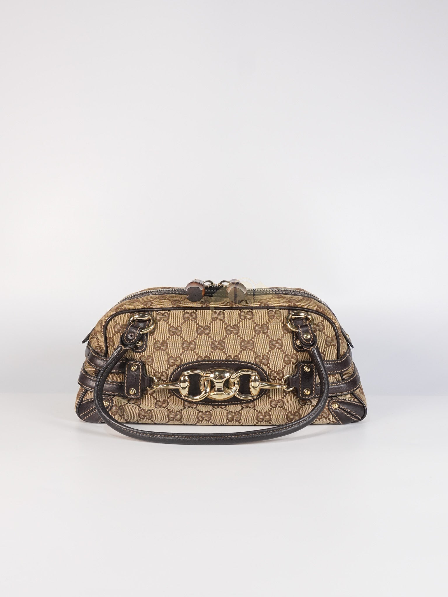 Wave Boston Medium in Beige/Ebony GG Canvas | Purse Maison Luxury Bags Shop