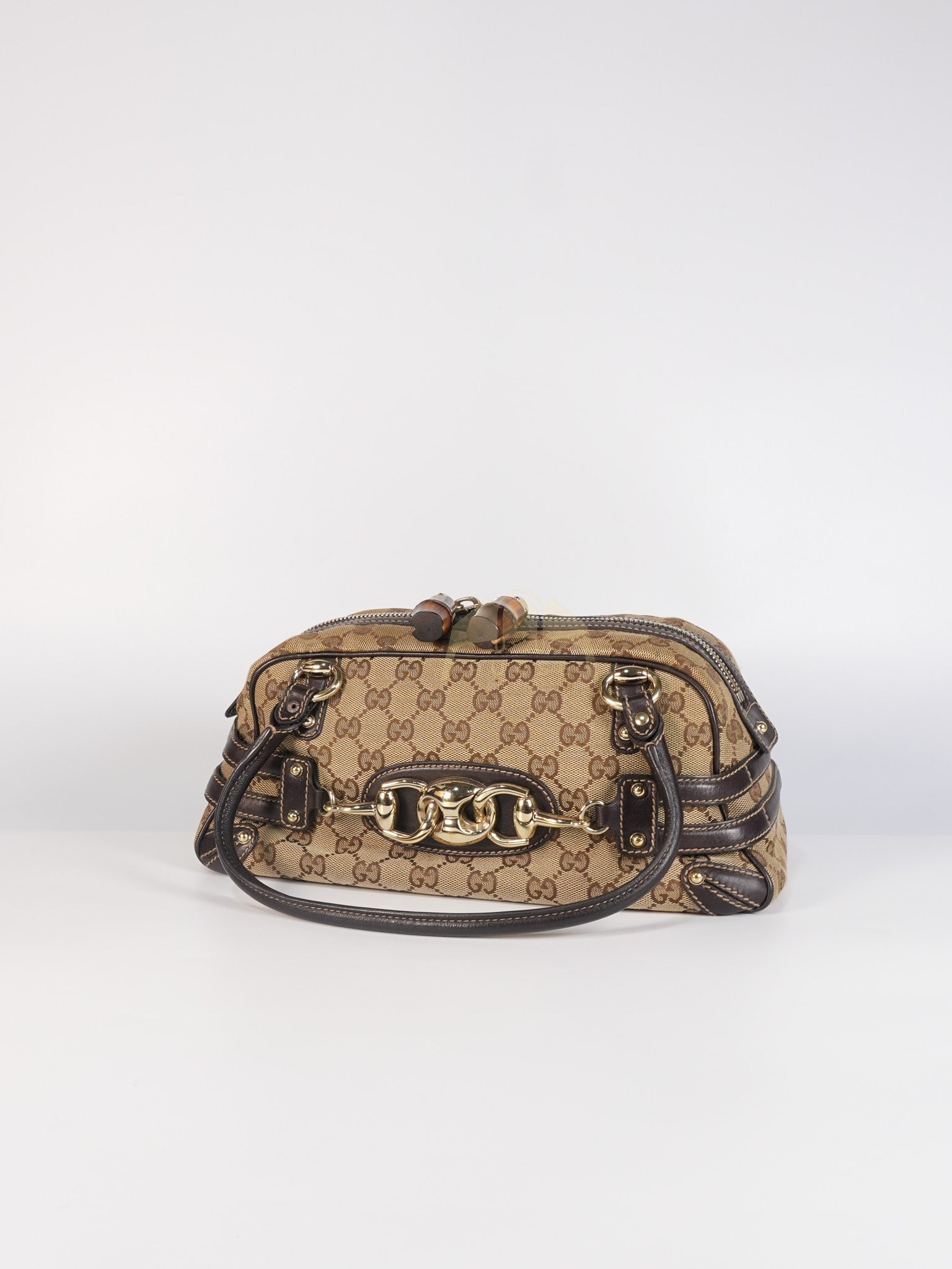 Wave Boston Medium in Beige/Ebony GG Canvas | Purse Maison Luxury Bags Shop