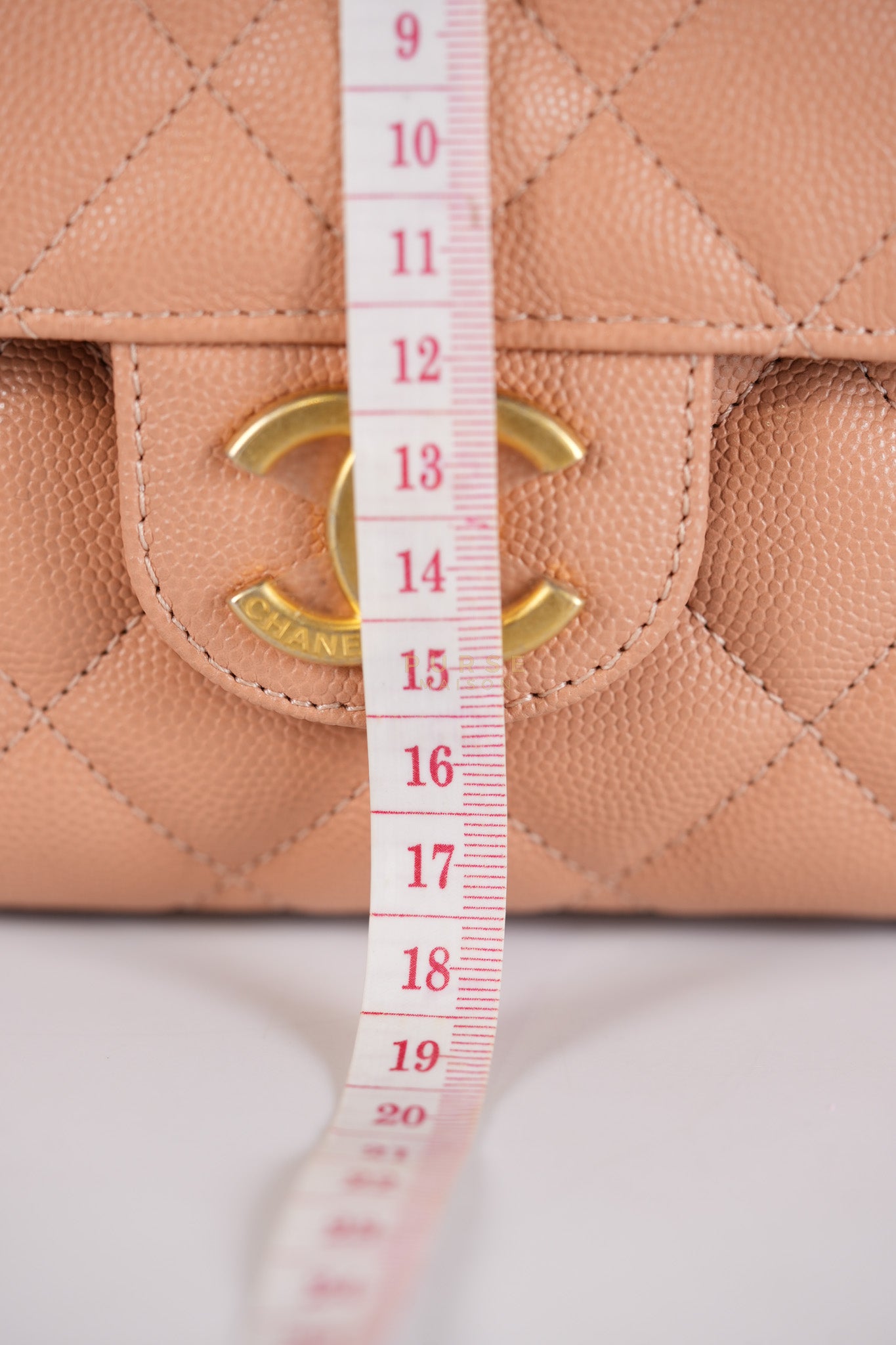 Wavy Small Hobo Caramel Caviar Leather in Aged Gold Hardware (Microchip) | Purse Maison Luxury Bags Shop