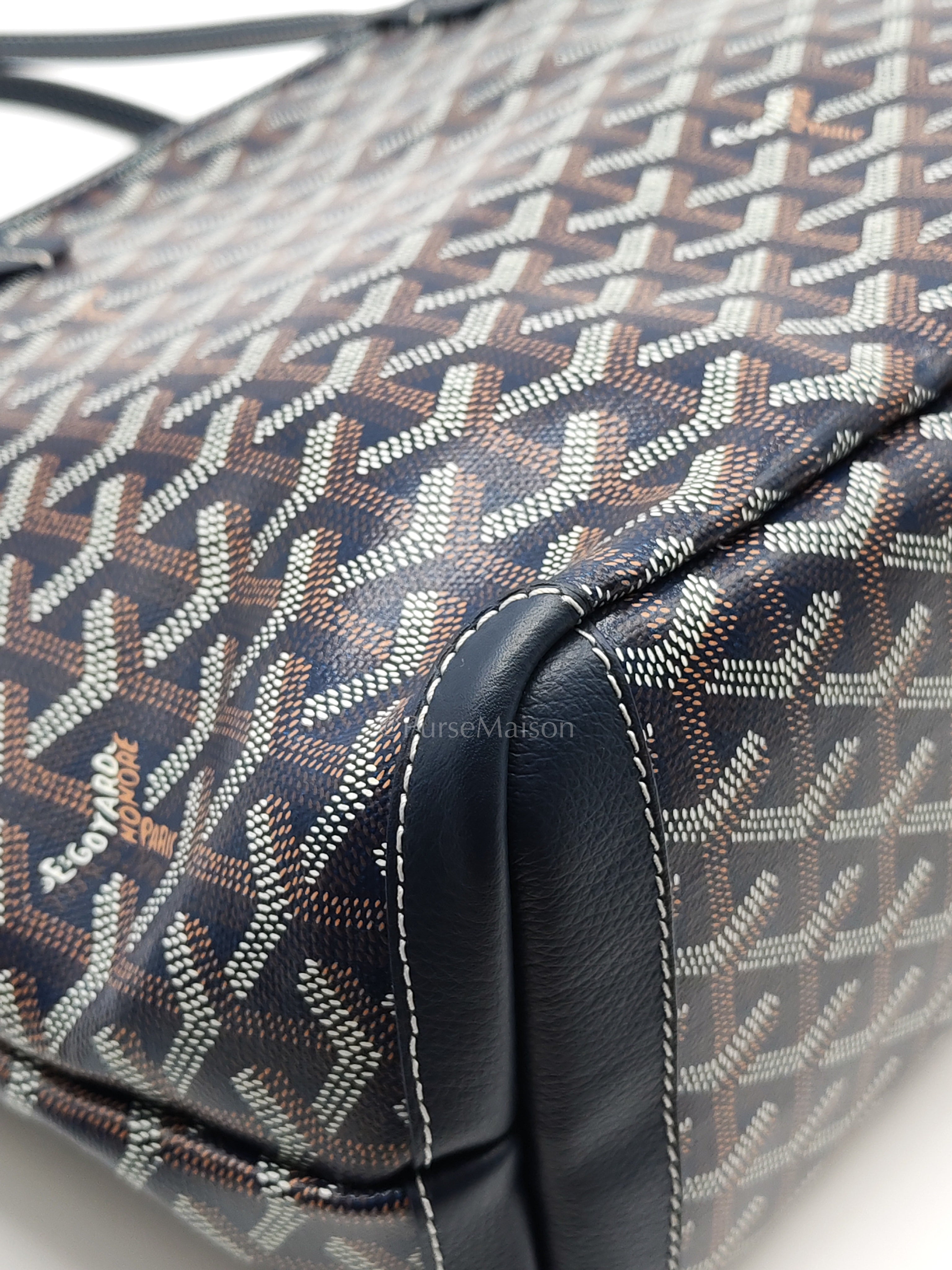Artois PM in Navy Blue Goyardine Canvas Tote Bag