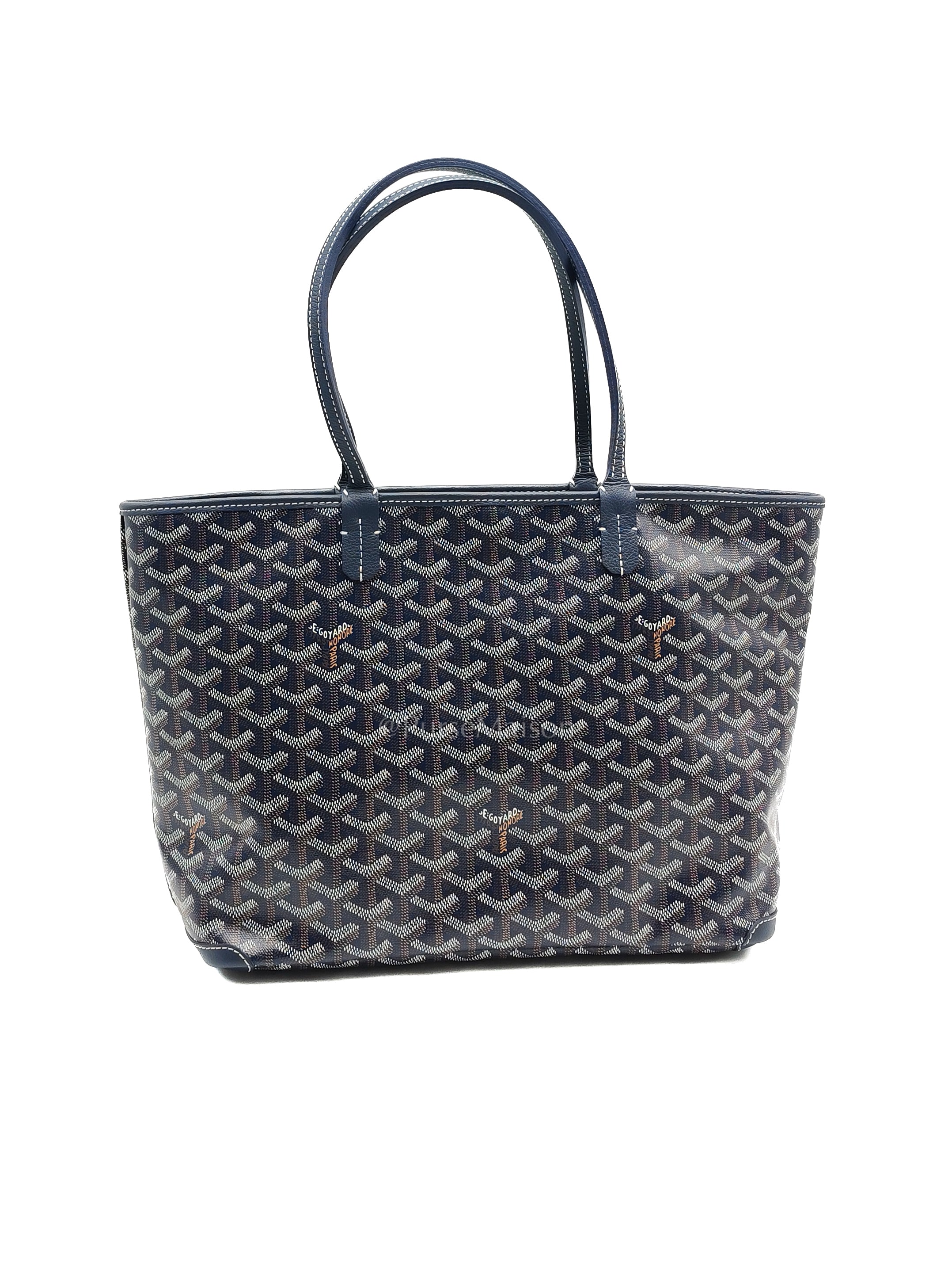 Artois PM in Navy Blue Goyardine Canvas Tote Bag