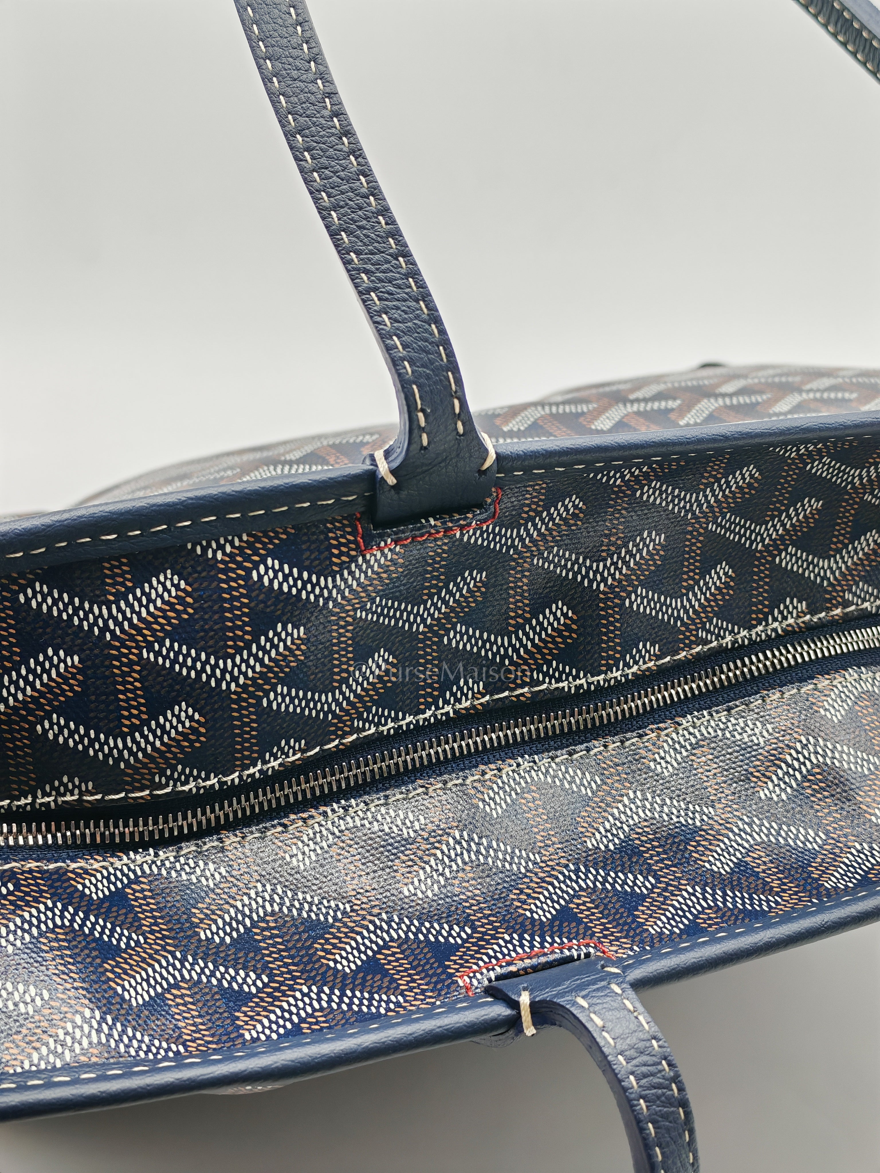 Artois PM in Navy Blue Goyardine Canvas Tote Bag