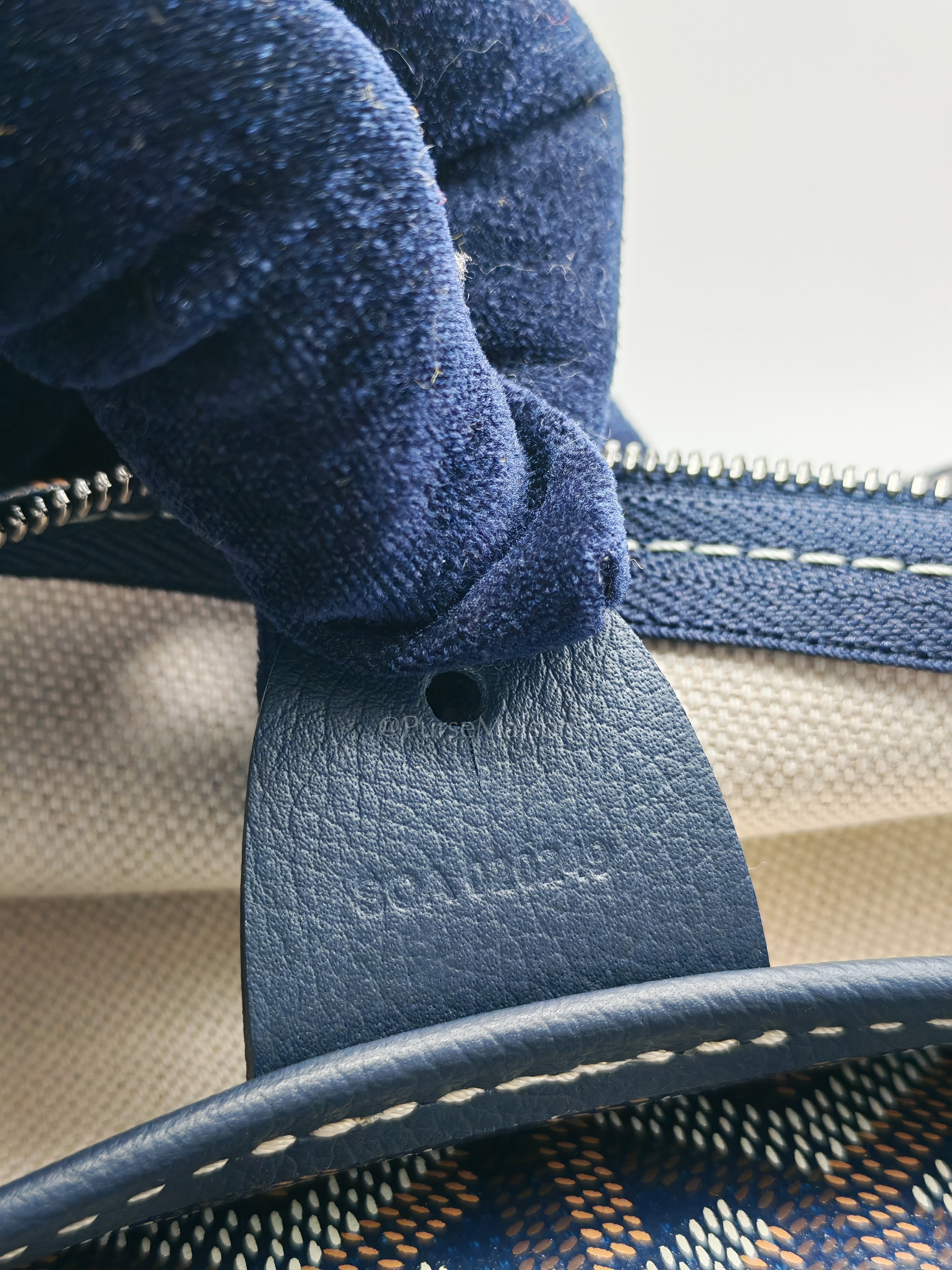 Artois PM in Navy Blue Goyardine Canvas Tote Bag