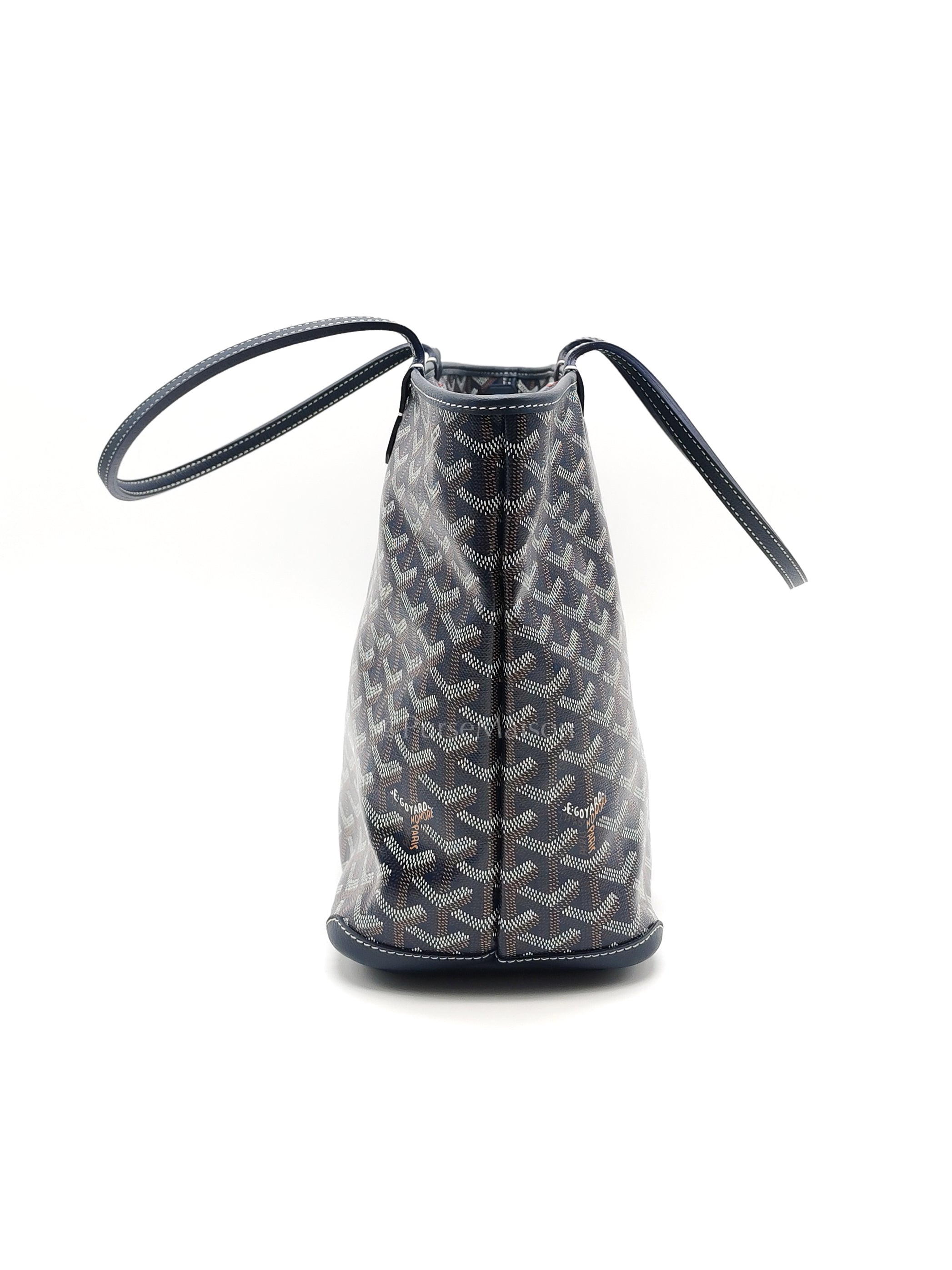 Artois PM in Navy Blue Goyardine Canvas Tote Bag