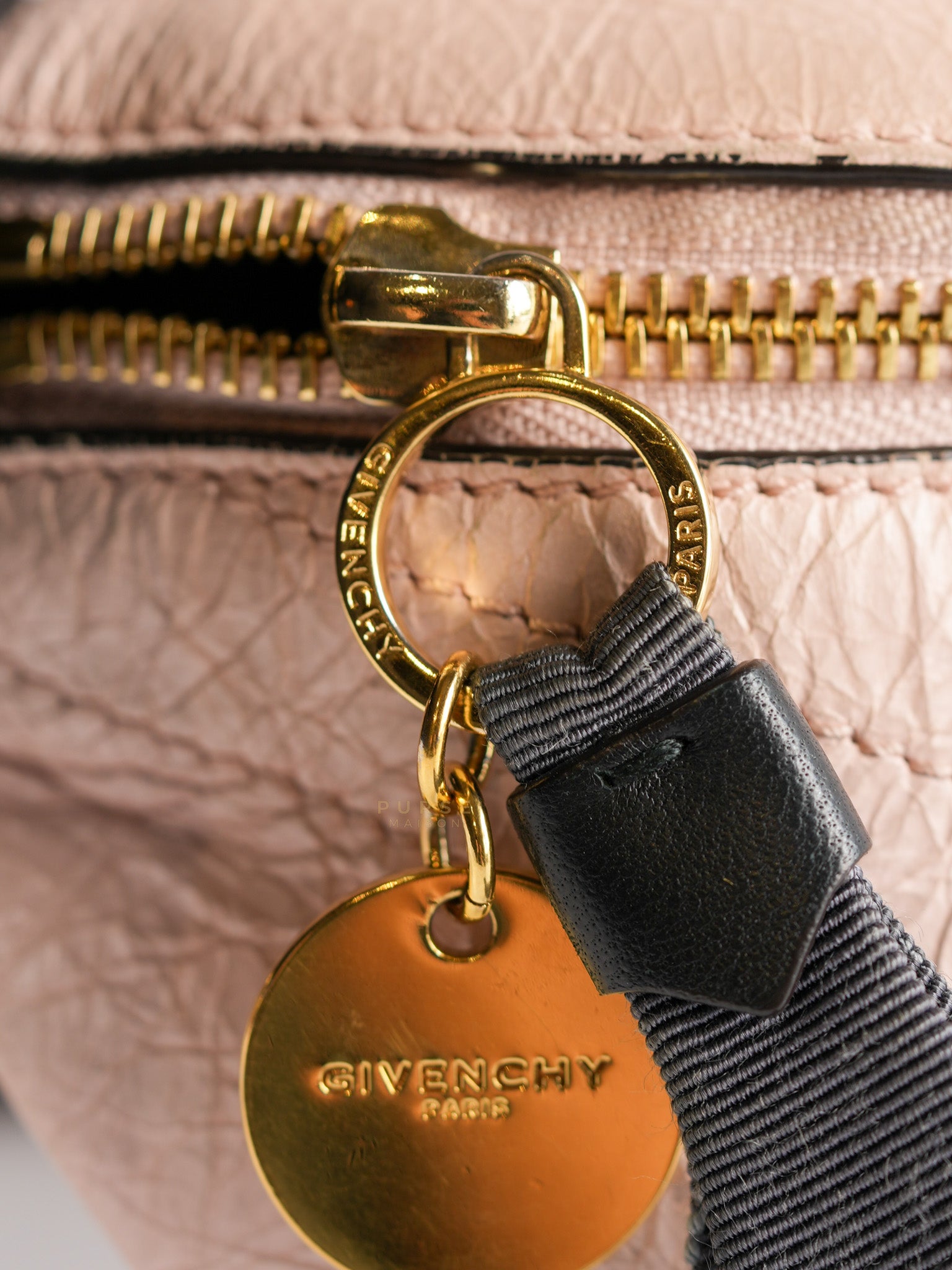 Whip Belt Bag in Light Pink Distressed Calfskin Leather | Purse Maison Luxury Bags Shop