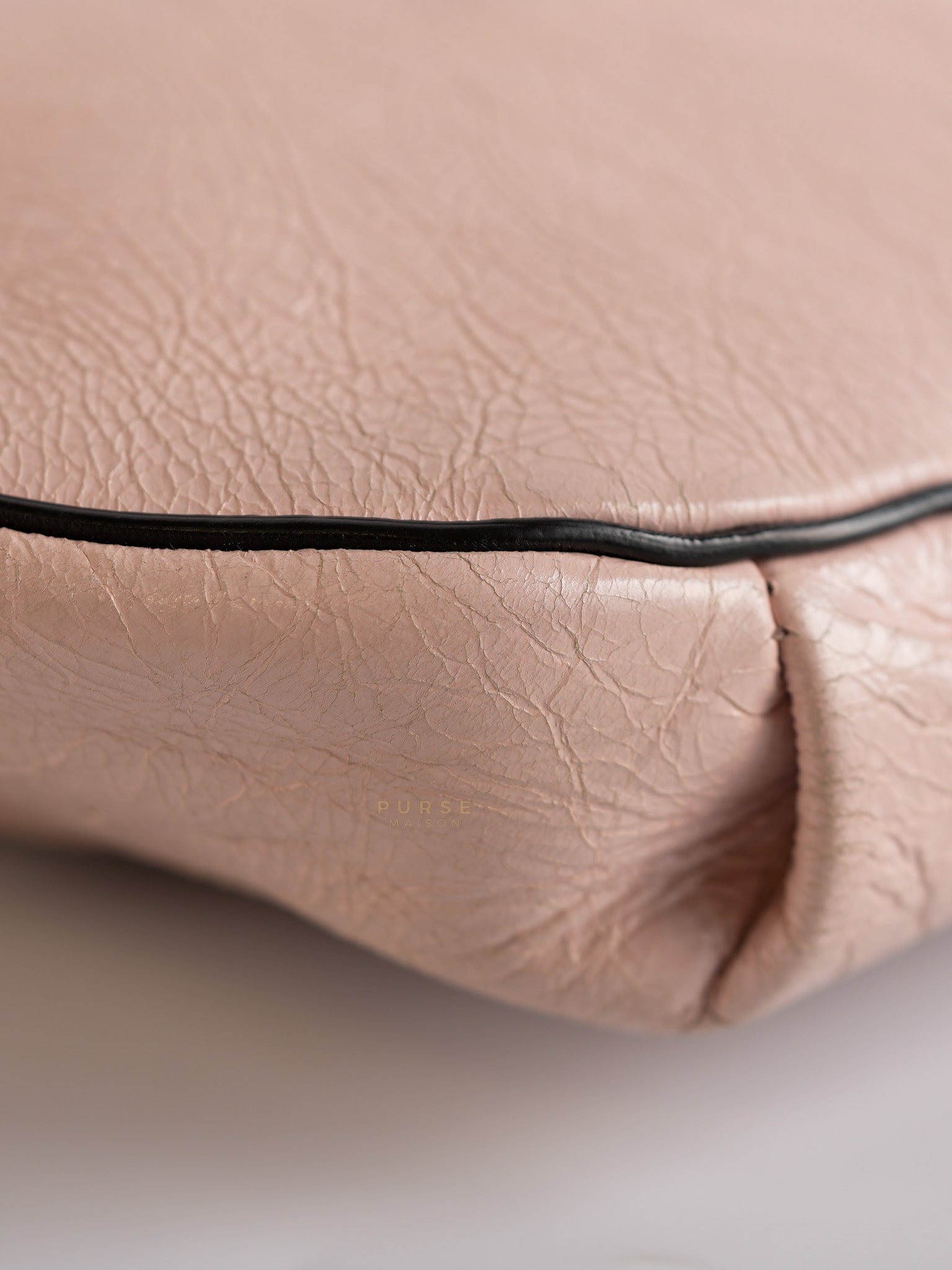 Whip Belt Bag in Light Pink Distressed Calfskin Leather | Purse Maison Luxury Bags Shop