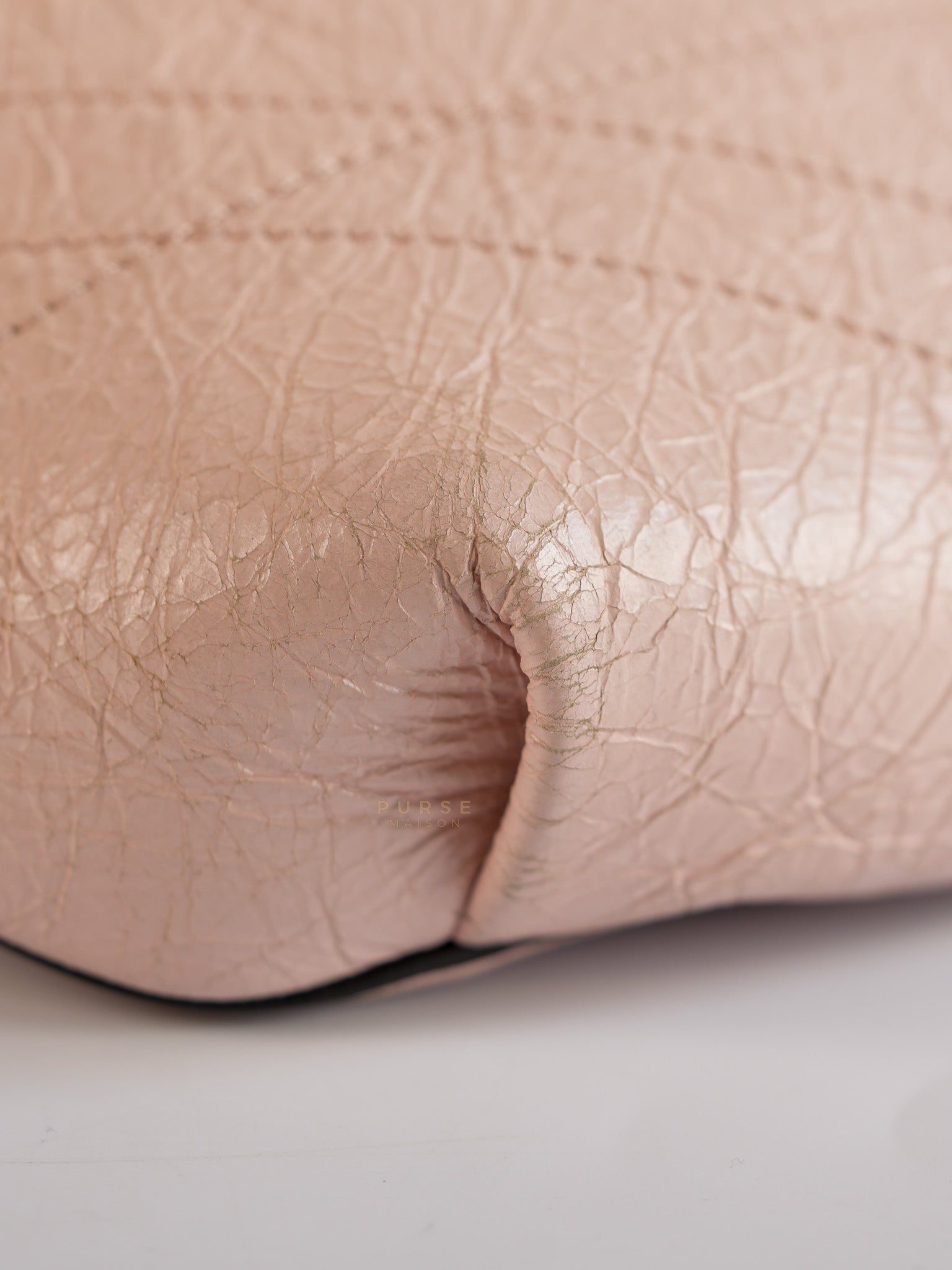Whip Belt Bag in Light Pink Distressed Calfskin Leather | Purse Maison Luxury Bags Shop