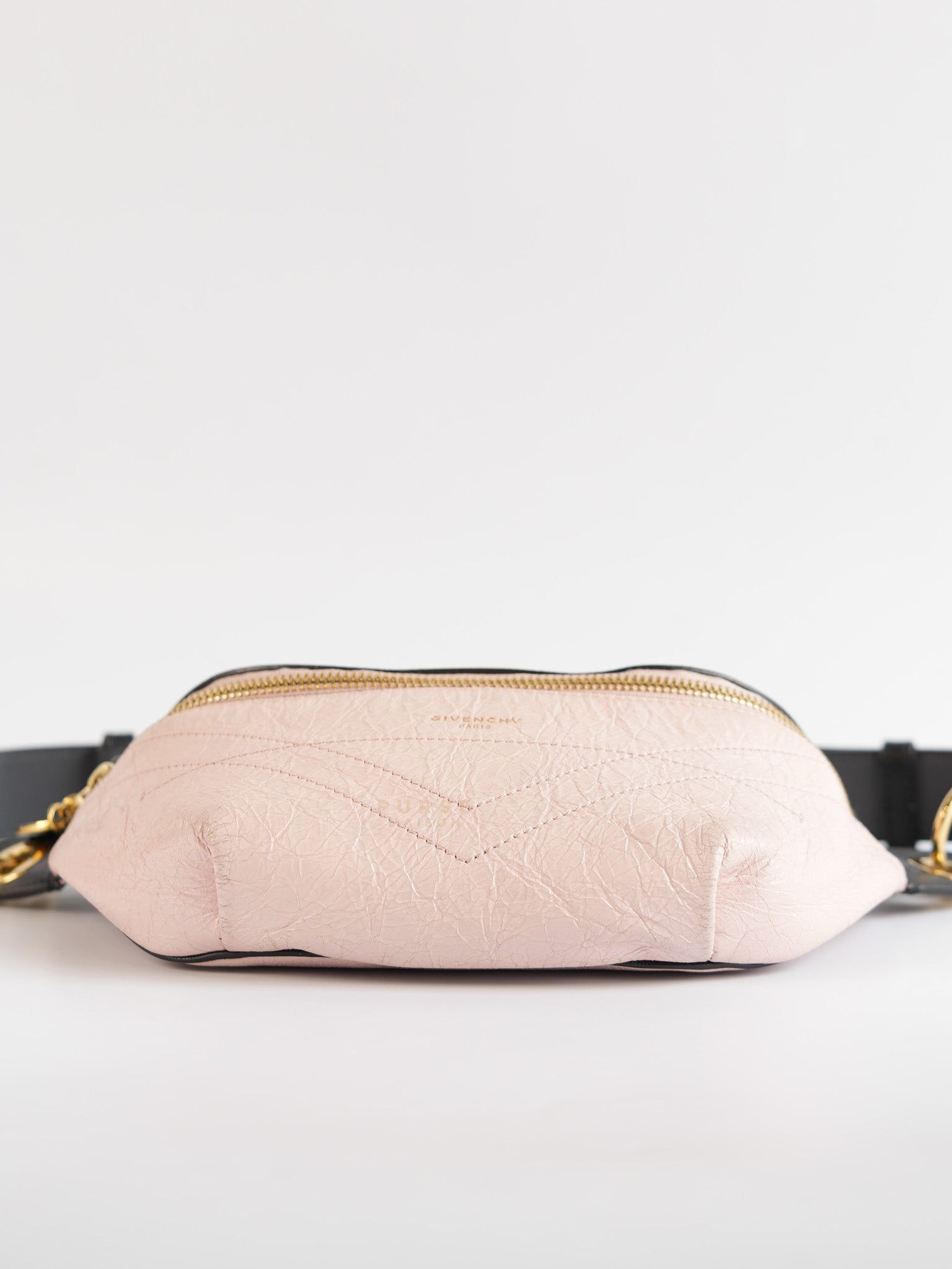 Whip Belt Bag in Light Pink Distressed Calfskin Leather | Purse Maison Luxury Bags Shop