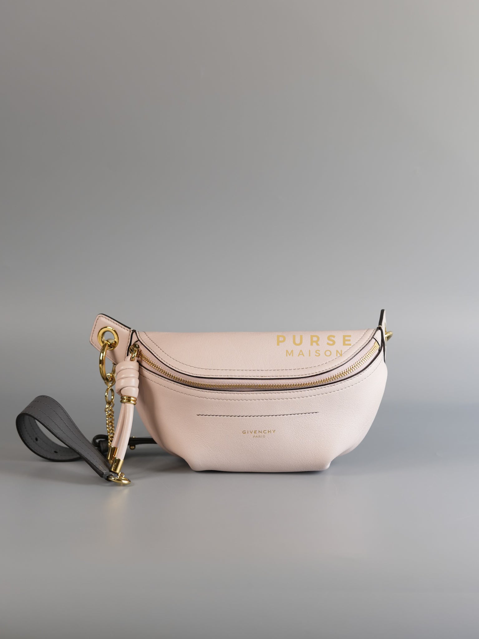 Whip Belt Bag Mini in Pale Pink Leather | Purse Maison Luxury Bags Shop