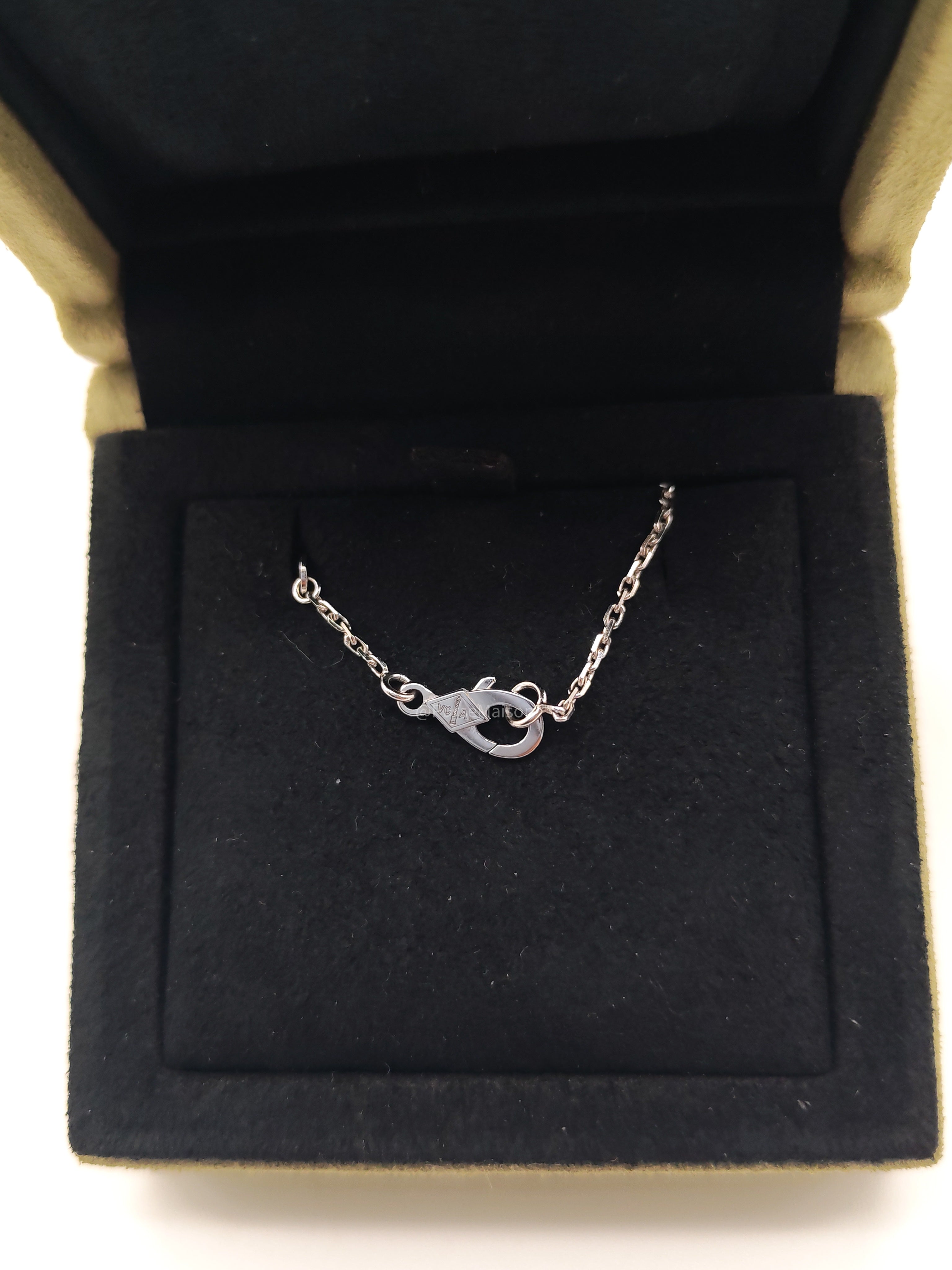 Van Cleef & Arpels Vintage Alhambra White MOP Pendant in 18k White Gold Necklace (2023)