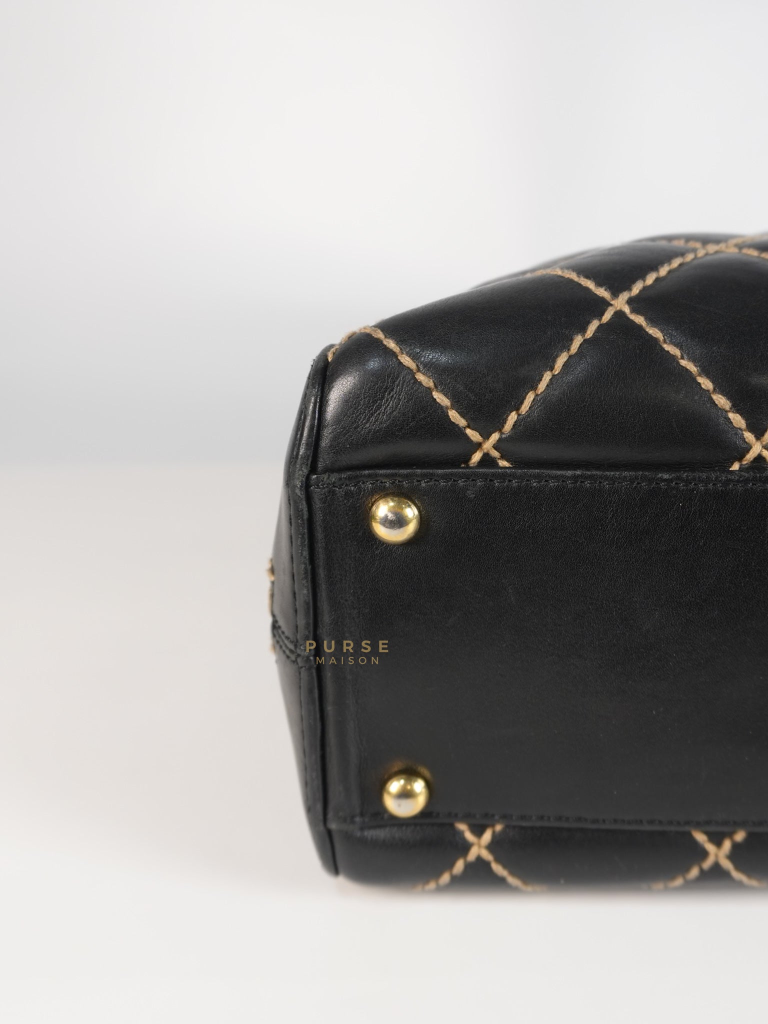 Wild Stitch Tote Bag in Black Calfskin Leather (Series 7) | Purse Maison Luxury Bags Shop