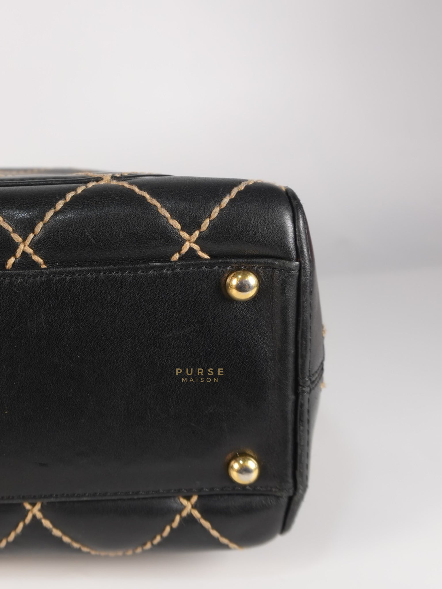 Wild Stitch Tote Bag in Black Calfskin Leather (Series 7) | Purse Maison Luxury Bags Shop
