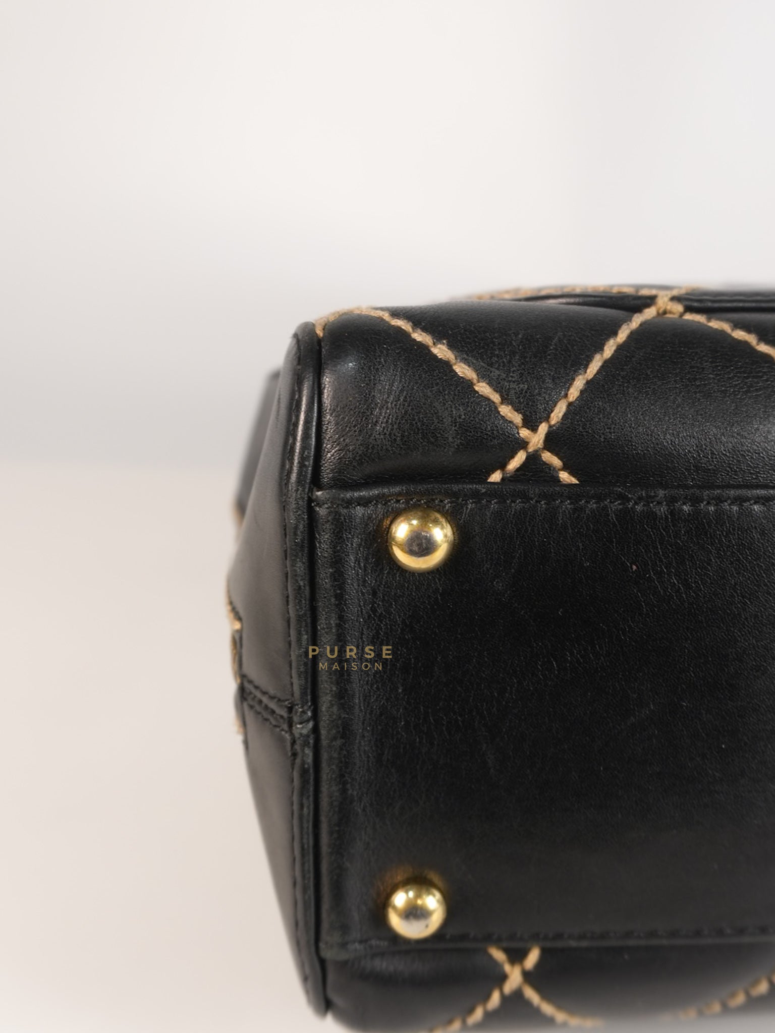 Wild Stitch Tote Bag in Black Calfskin Leather (Series 7) | Purse Maison Luxury Bags Shop