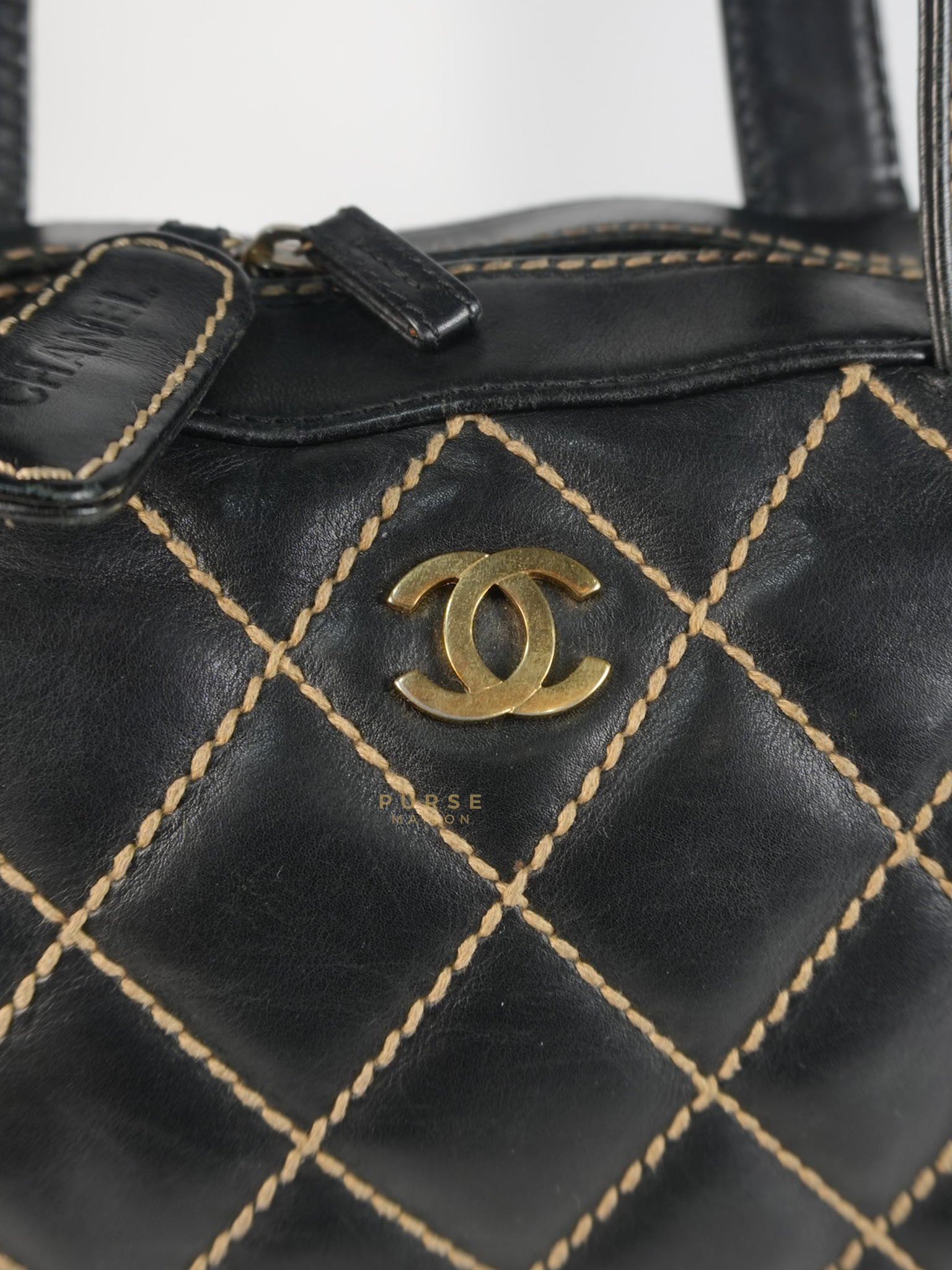 Wild Stitch Tote Bag in Black Calfskin Leather (Series 7) | Purse Maison Luxury Bags Shop