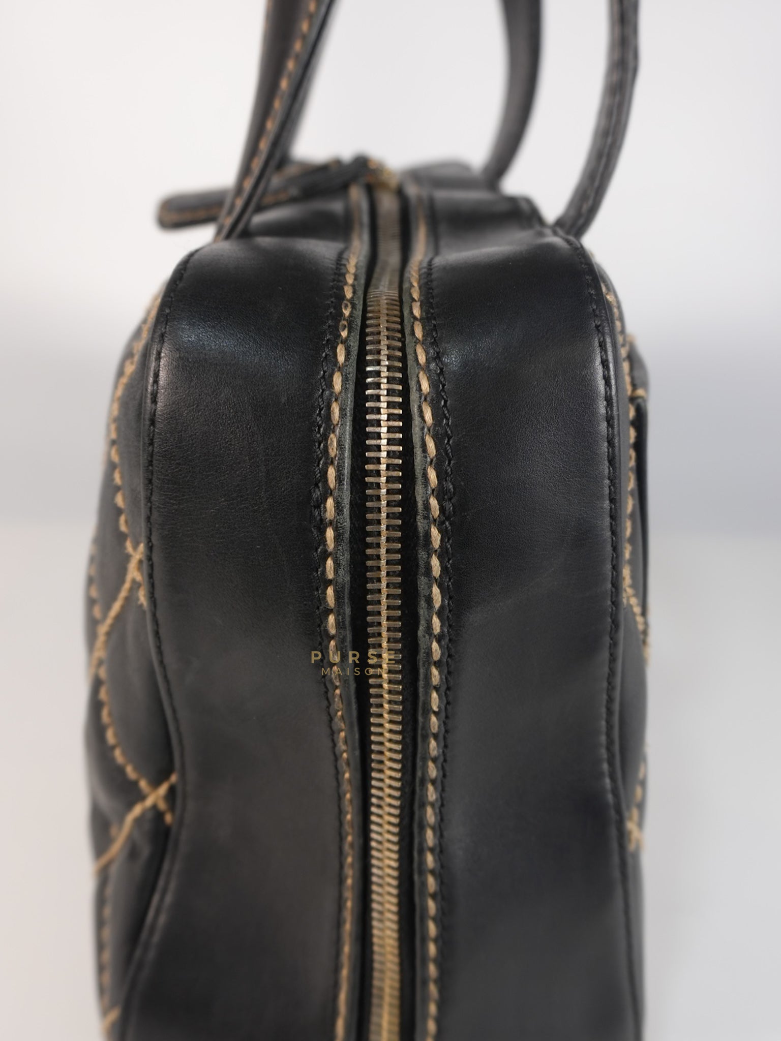 Wild Stitch Tote Bag in Black Calfskin Leather (Series 7) | Purse Maison Luxury Bags Shop