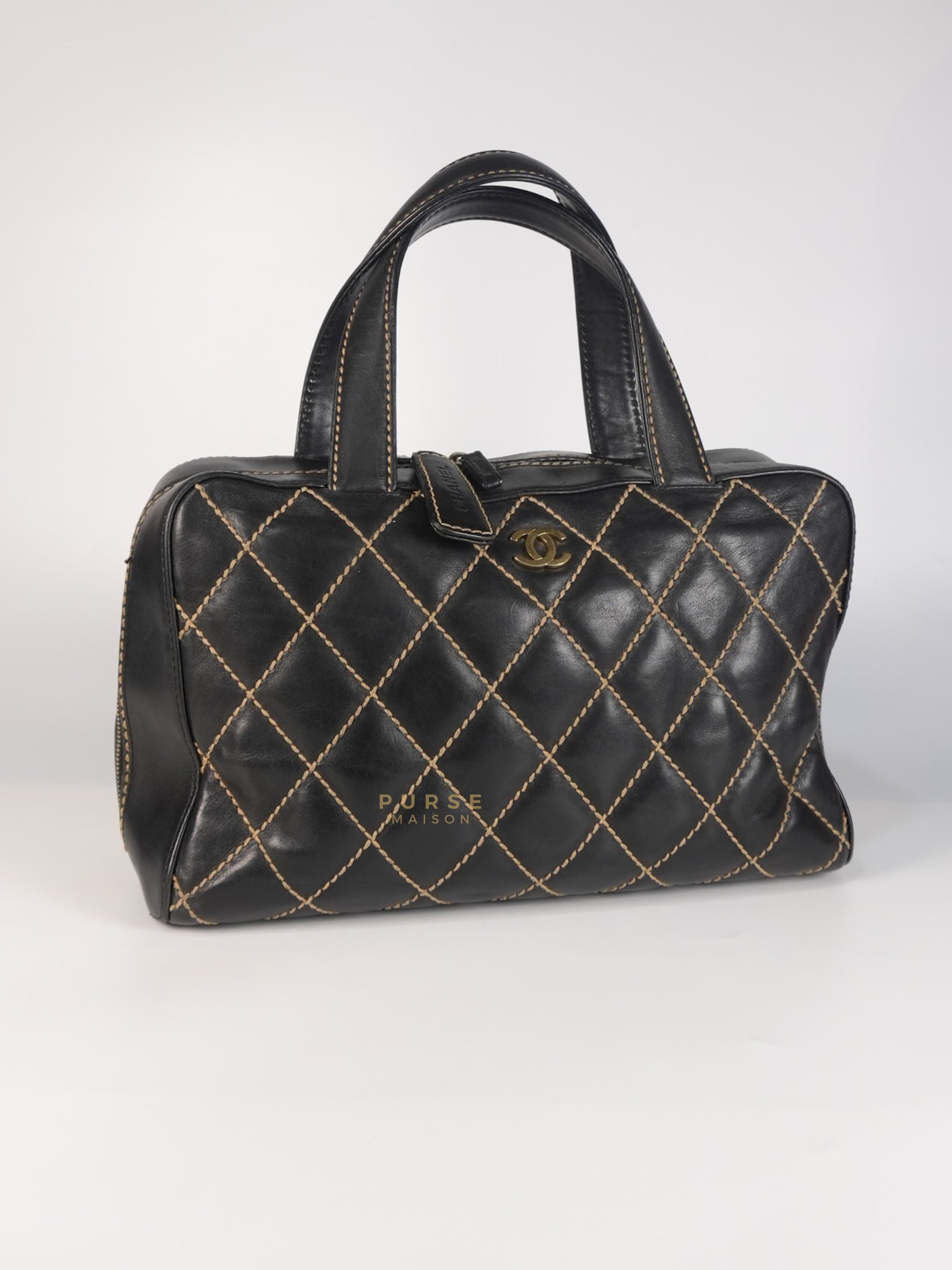 Wild Stitch Tote Bag in Black Calfskin Leather (Series 7) | Purse Maison Luxury Bags Shop