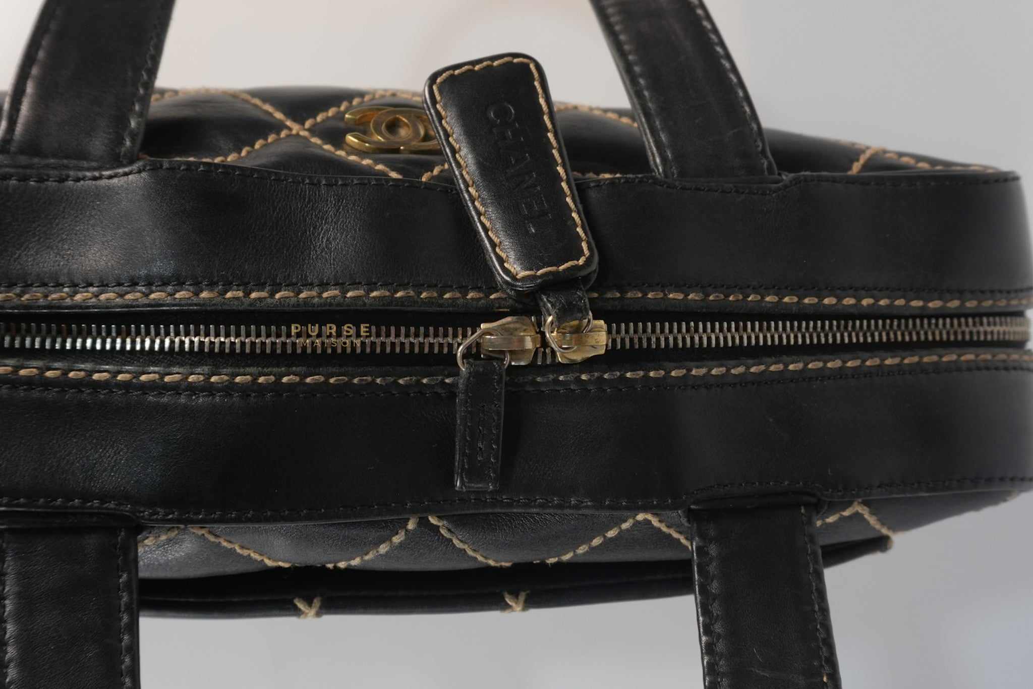 Wild Stitch Tote Bag in Black Calfskin Leather (Series 7) | Purse Maison Luxury Bags Shop